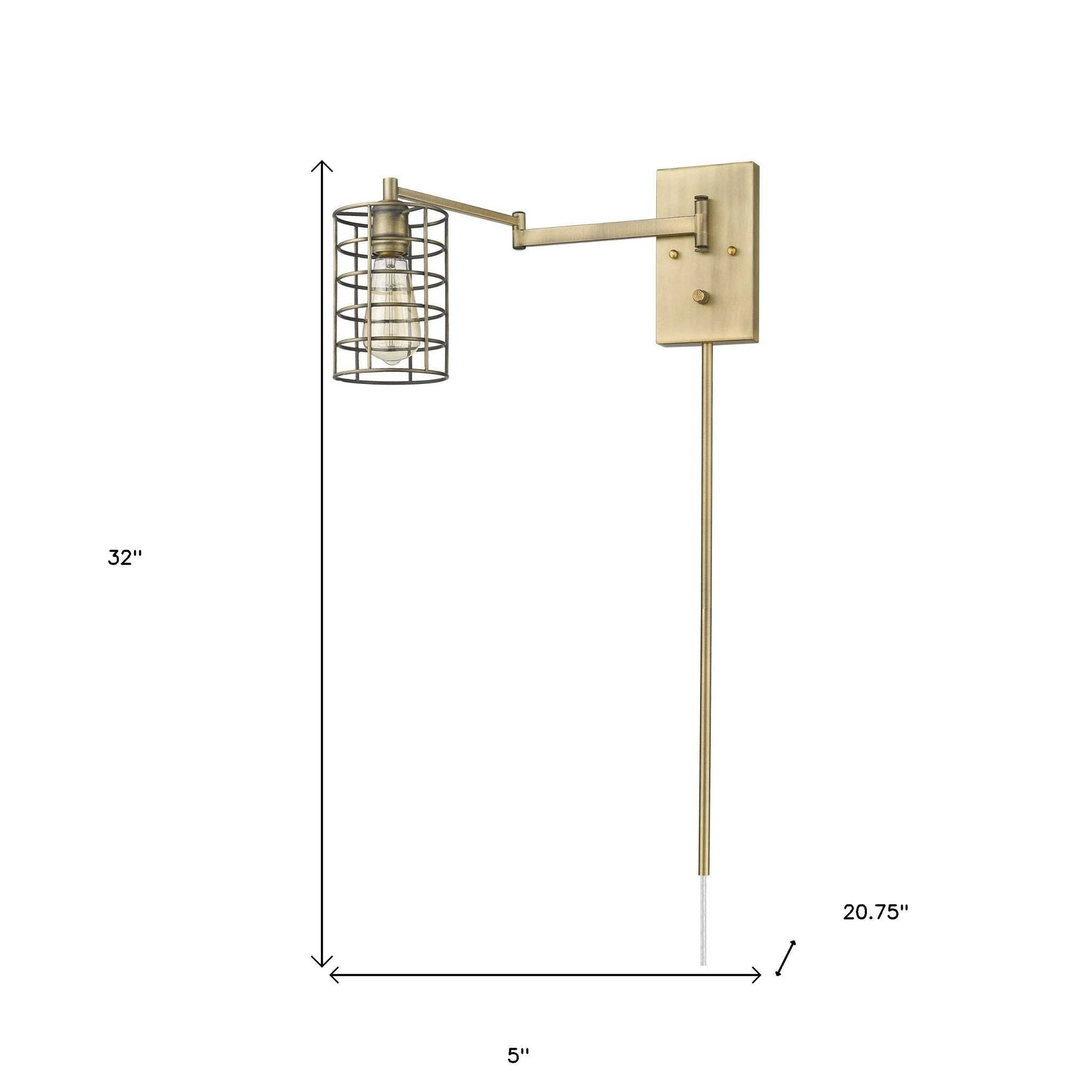 Industrial Gold Metal Wall Sconce - Image 8