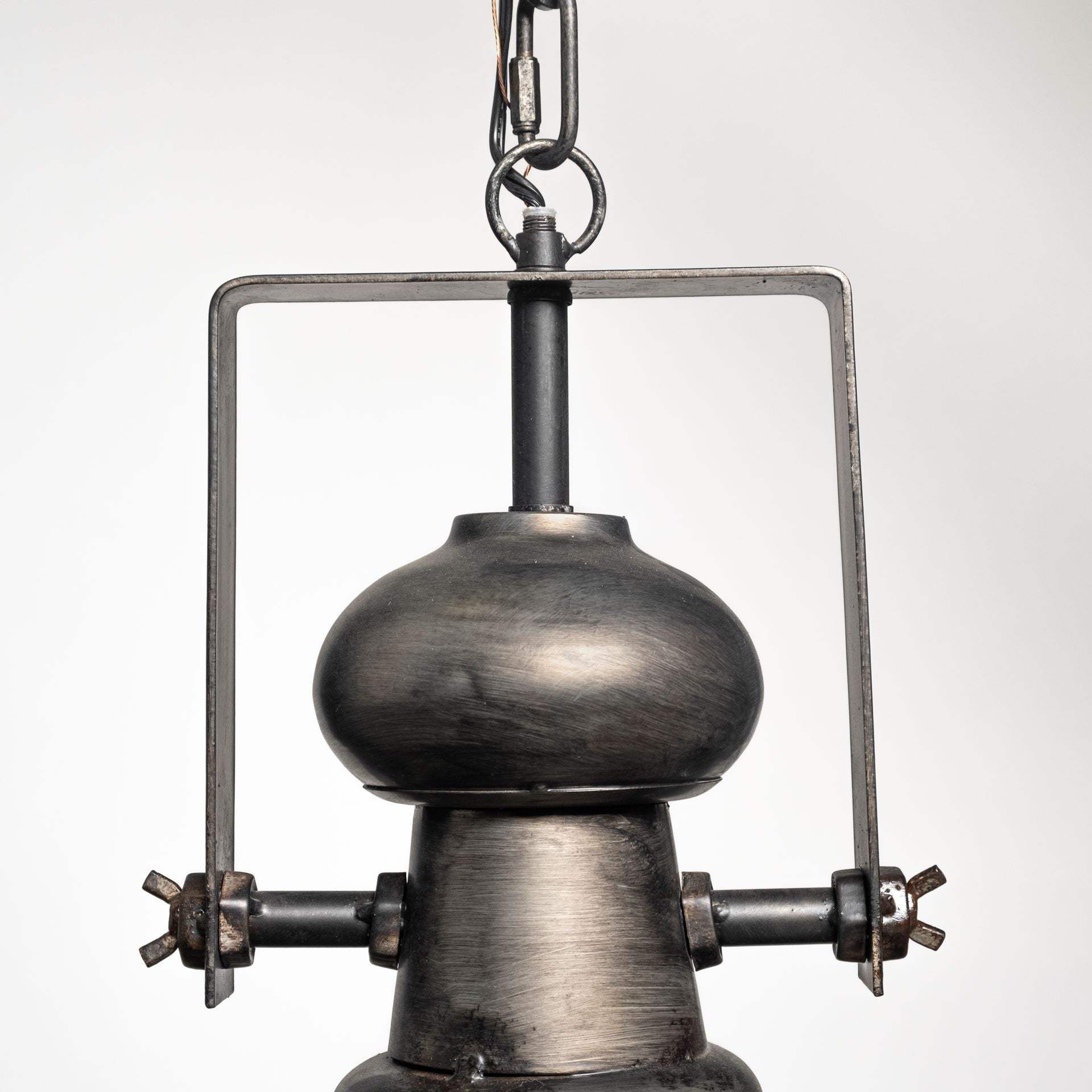 Industrial Gray Metal Hanging Pendant Light - Image 7