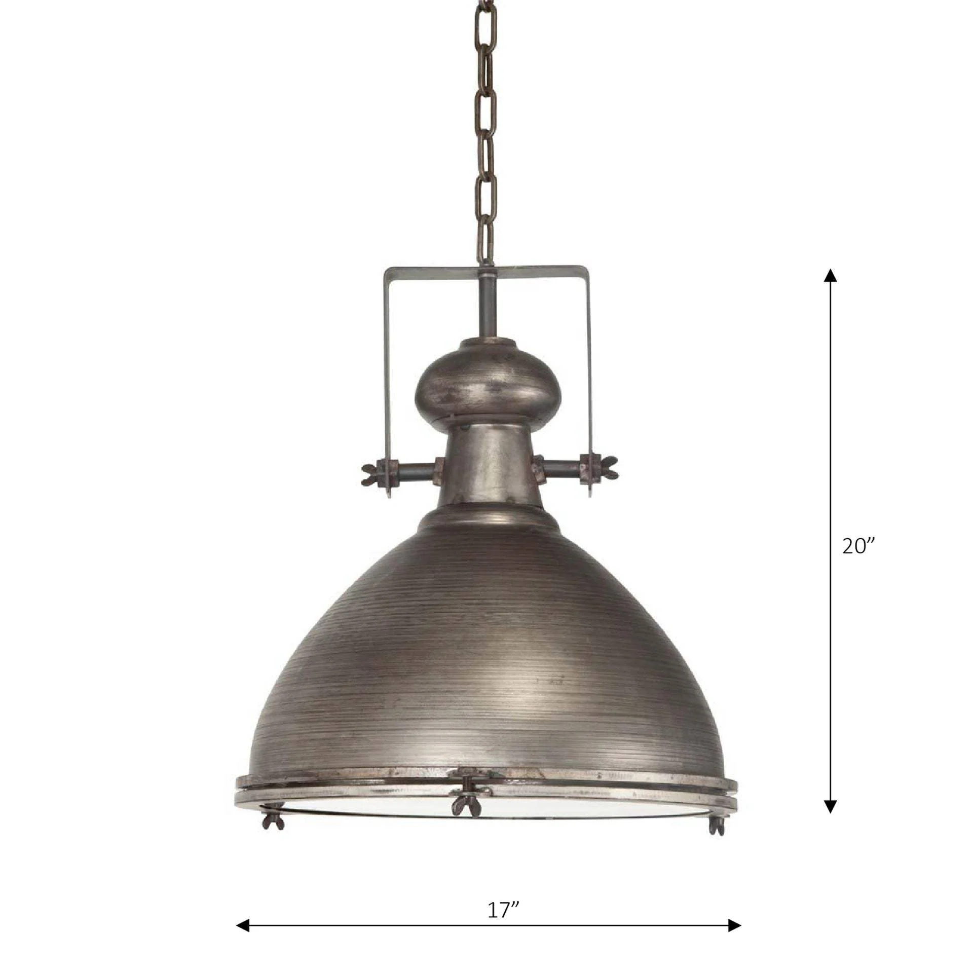 Industrial Gray Metal Hanging Pendant Light - Image 9