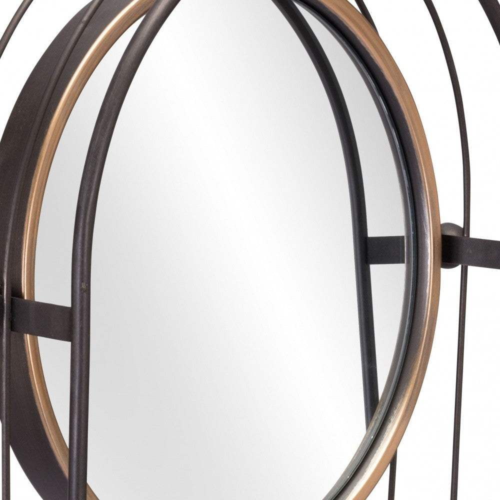 Industrial Gray Mirror Shelf - Image 2