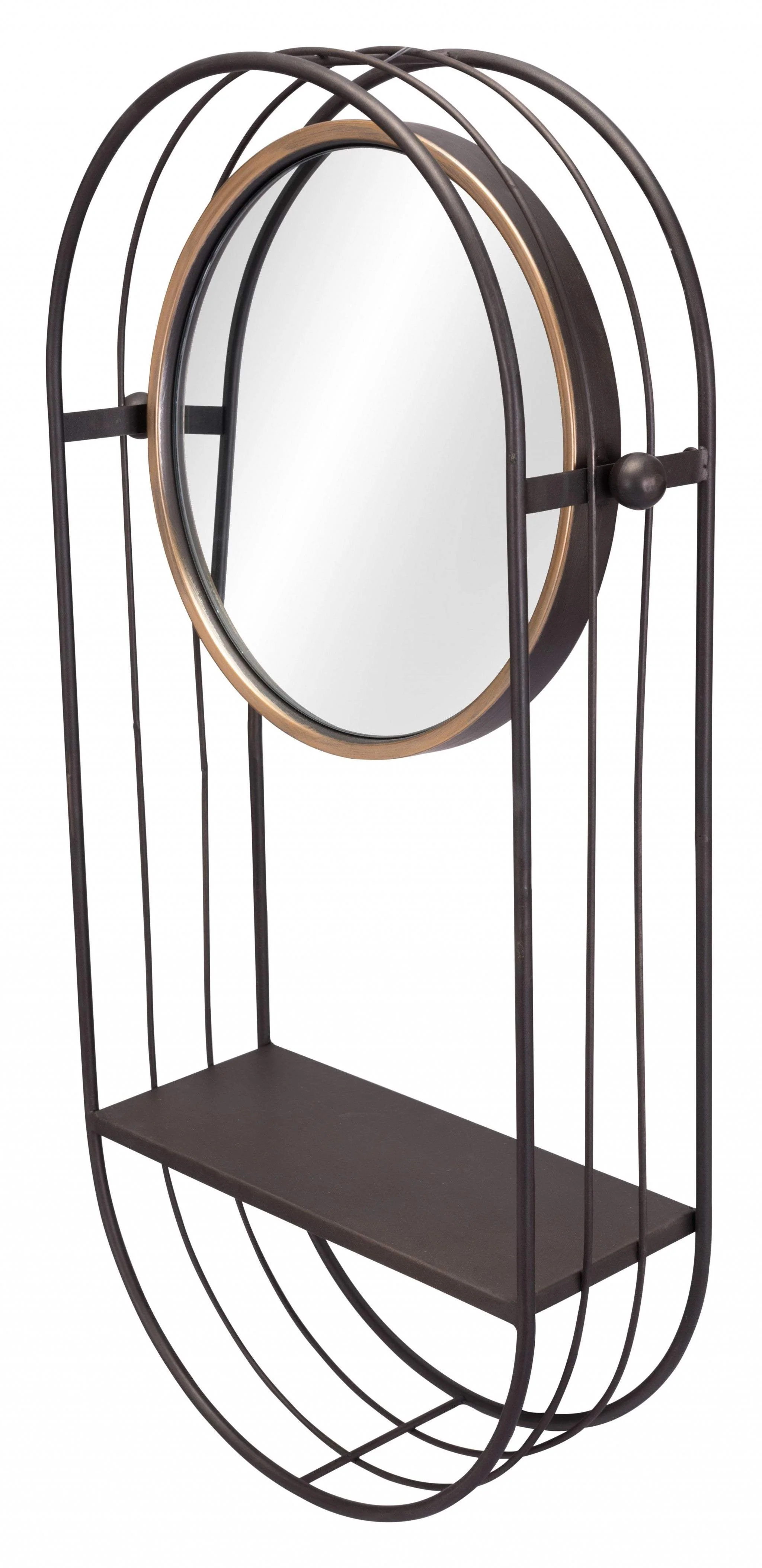 Industrial Gray Mirror Shelf - Image 3