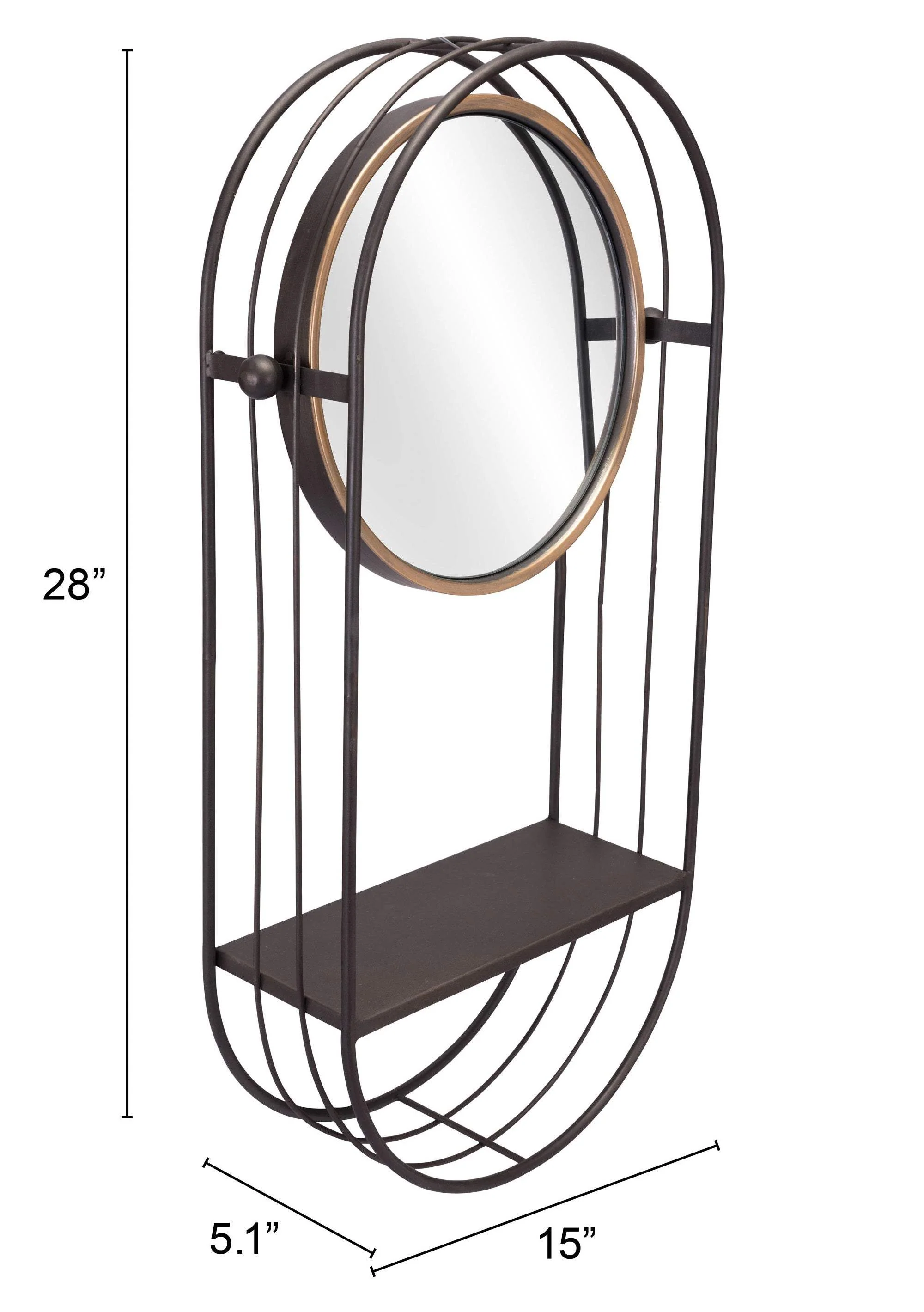 Industrial Gray Mirror Shelf - Image 4