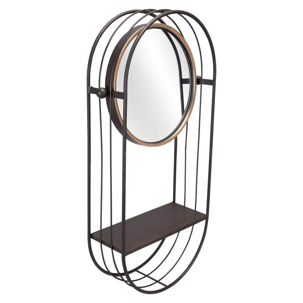 Industrial Gray Mirror Shelf - Image 5