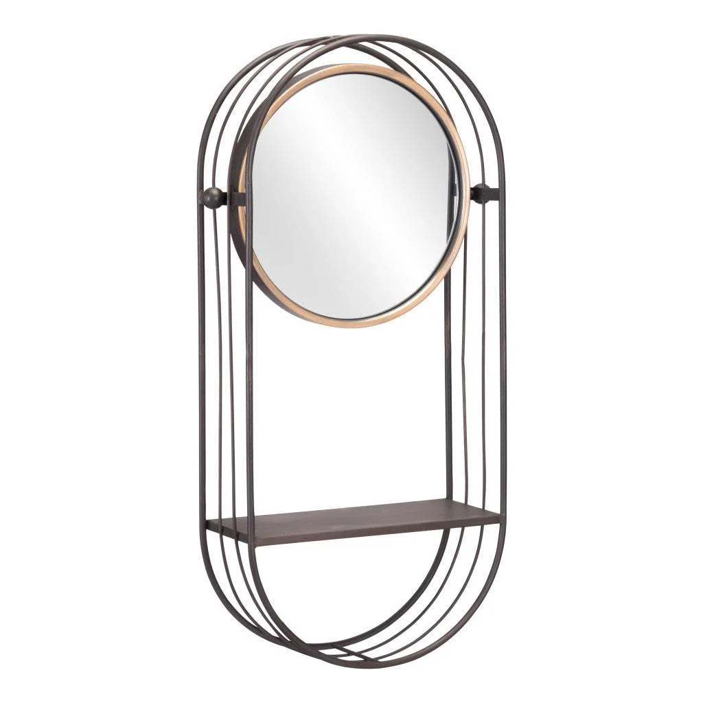 Industrial Gray Mirror Shelf - Image 6