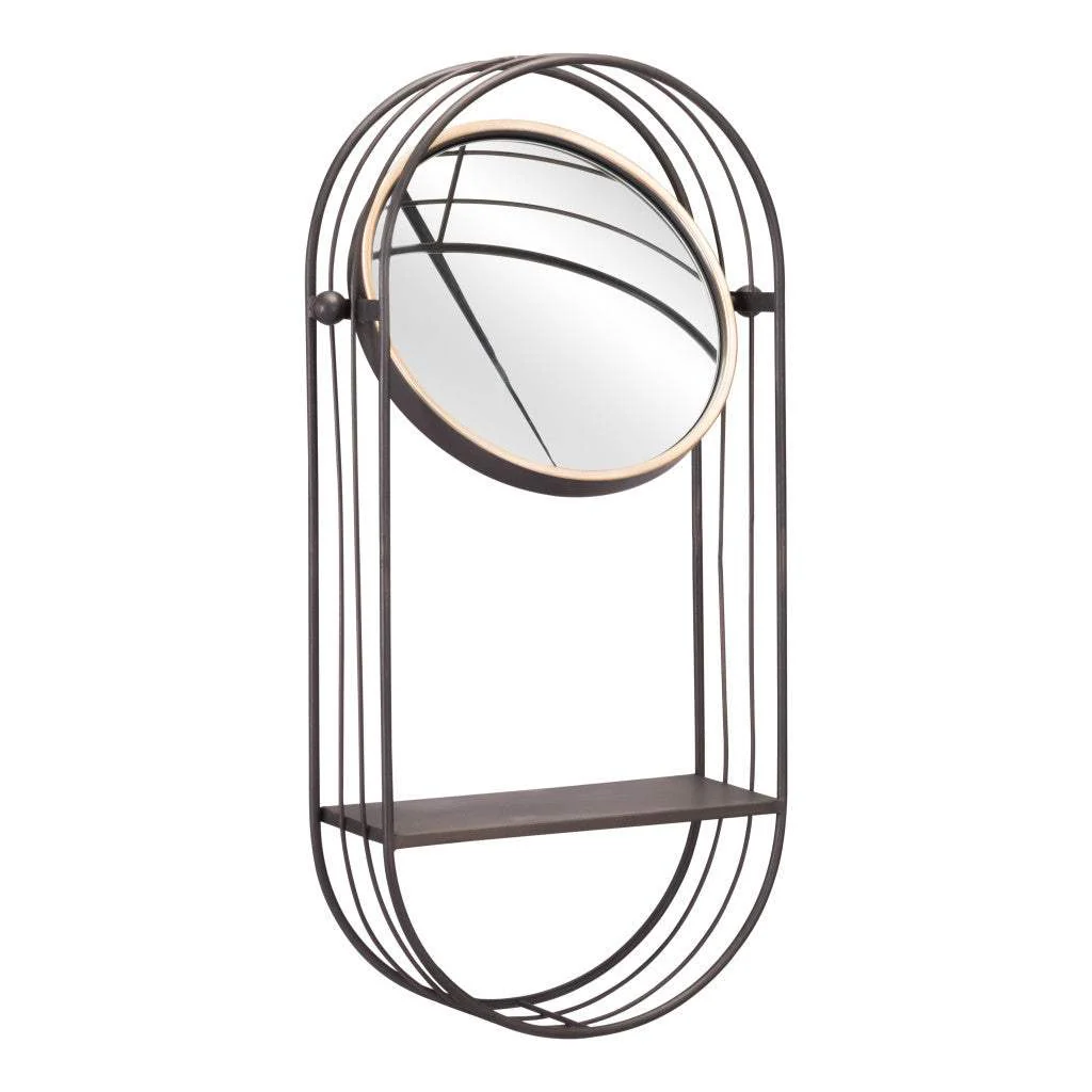 Industrial Gray Mirror Shelf - Image 7