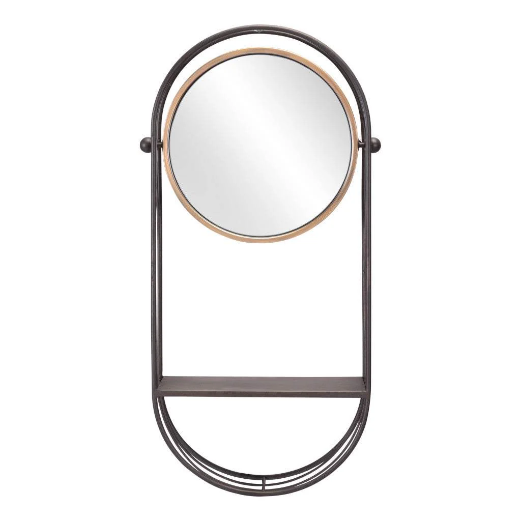 Industrial Gray Mirror Shelf - Image 9