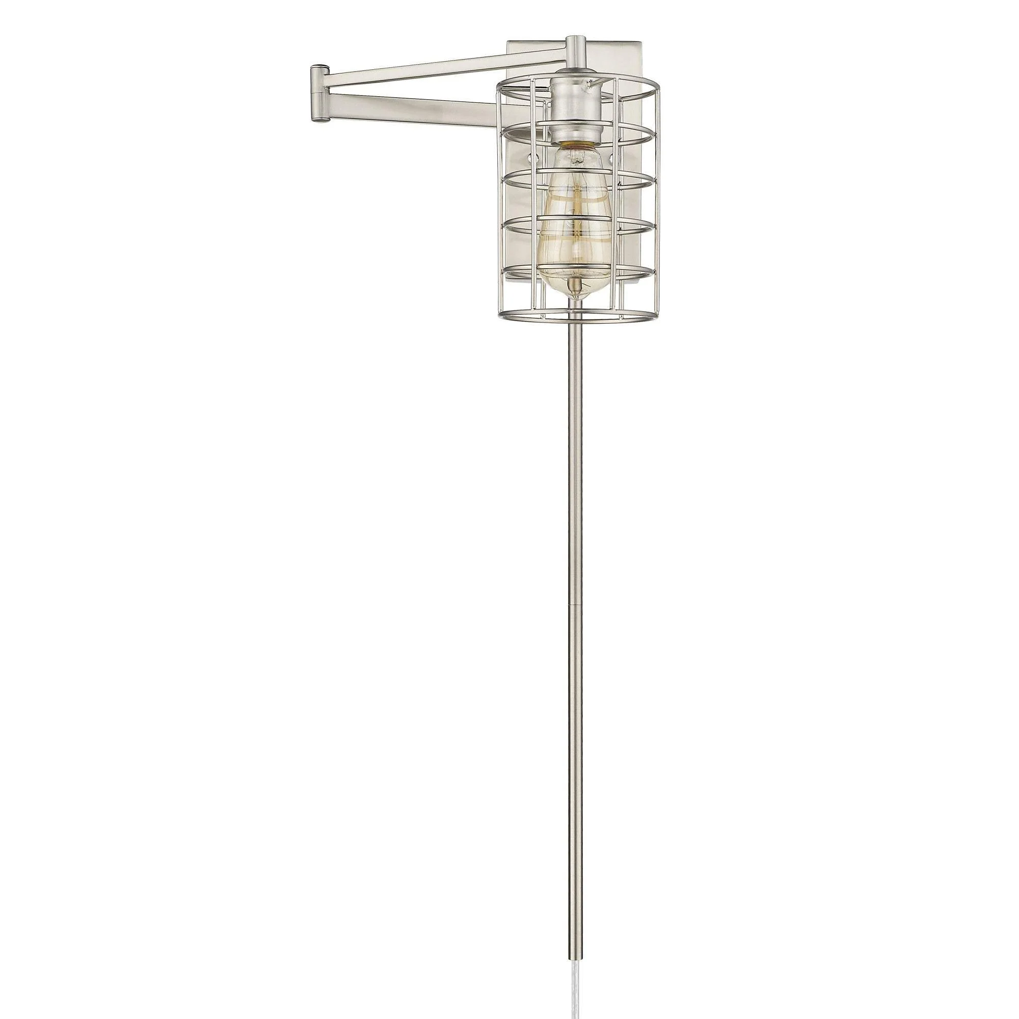 Industrial Silver Metal Wall Sconce - Image 3