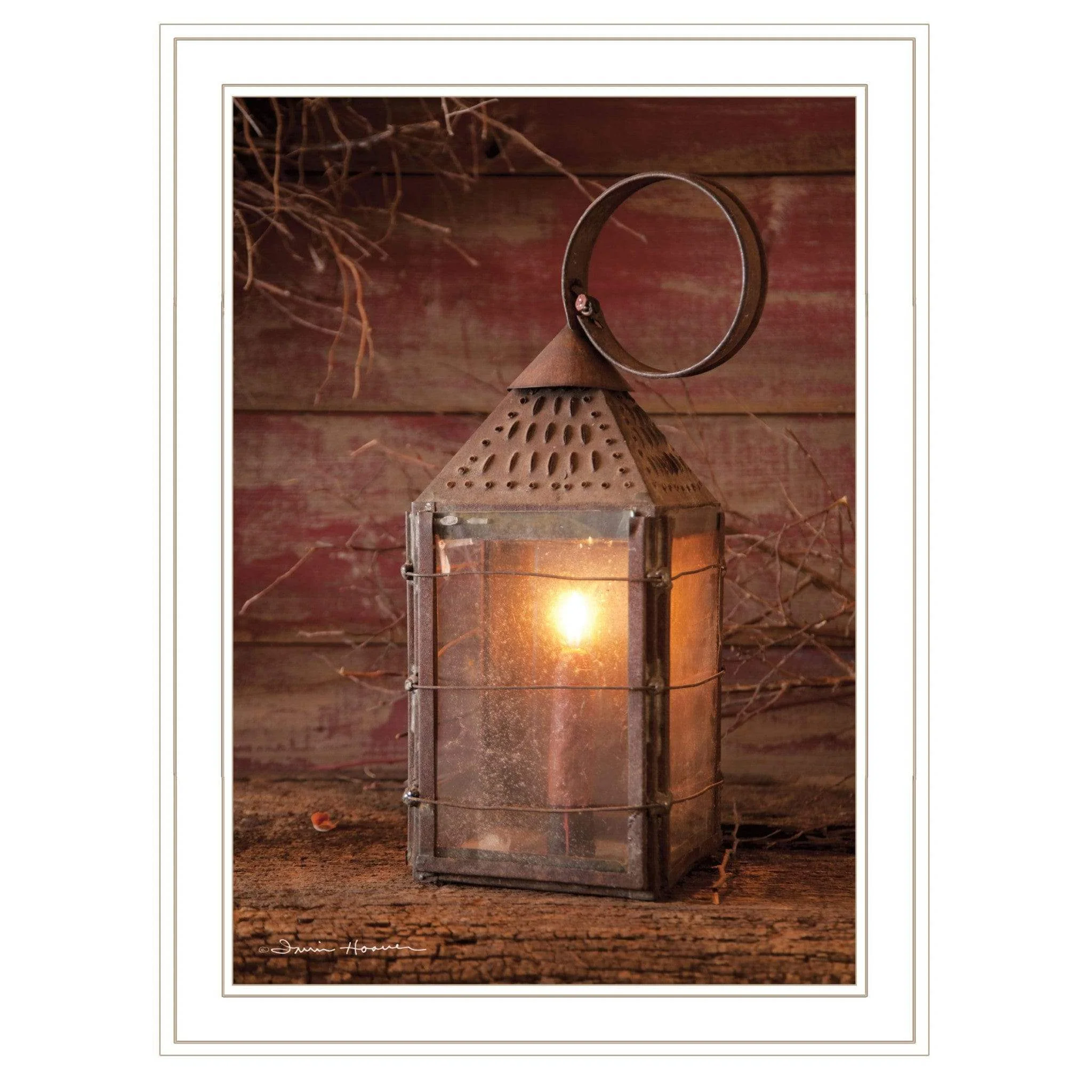 Innkeepers Lantern 3 White Framed Print Wall Art - Image 2