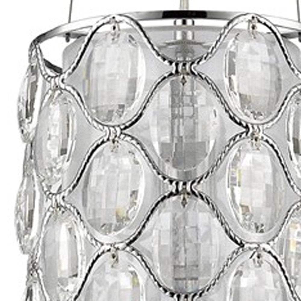 Isabella 1-Light Polished Nickel Drum Pendant With Crystal Accents - Image 5