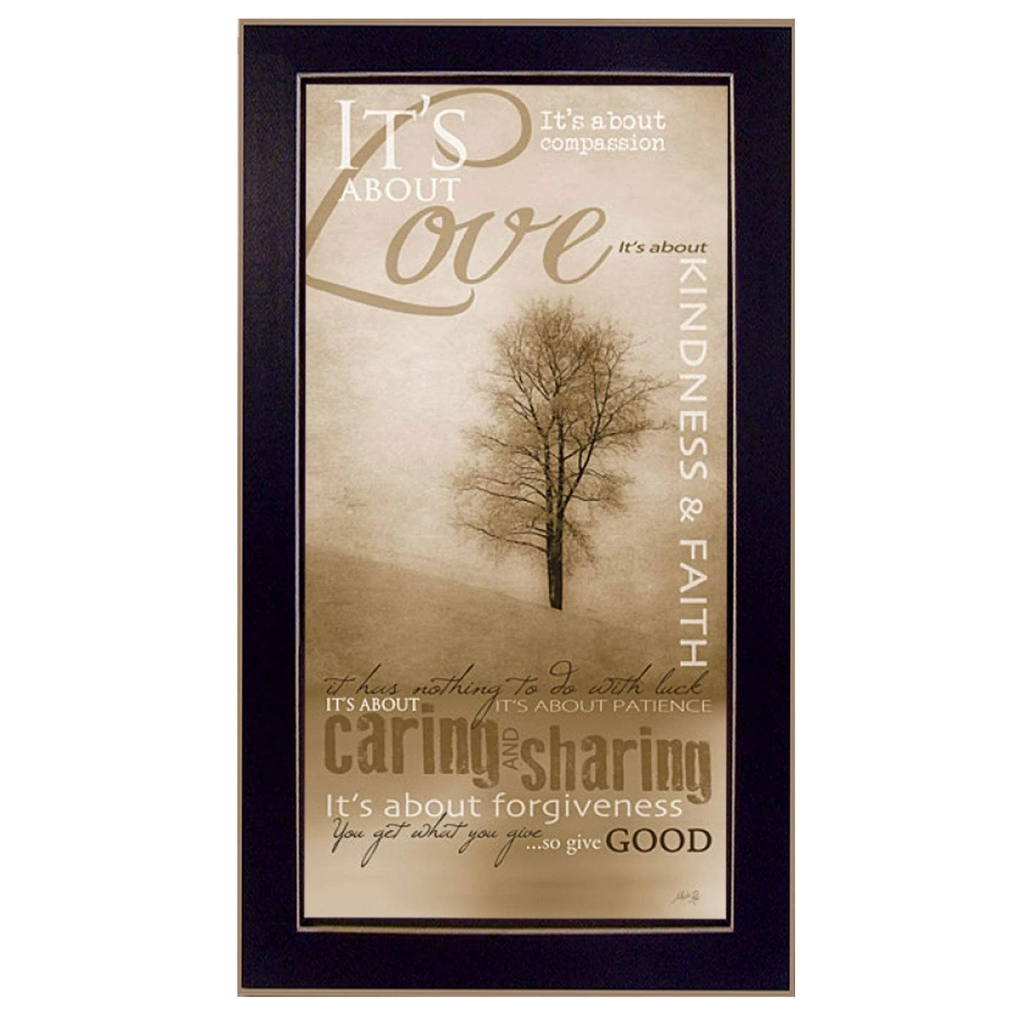 Its About Love 3 Black Framed Print Wall Art - Image 2