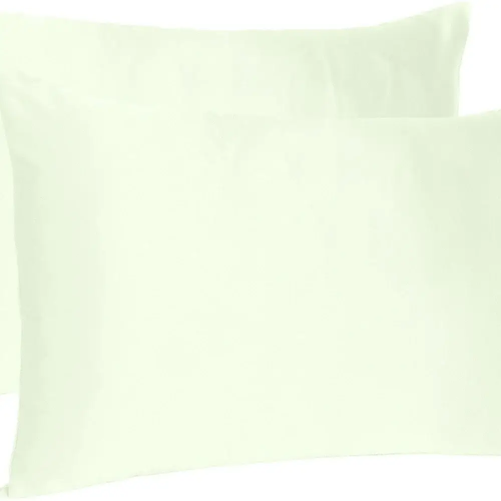 Ivory Dreamy Set Of 2 Silky Satin Queen Pillowcases - Image 7