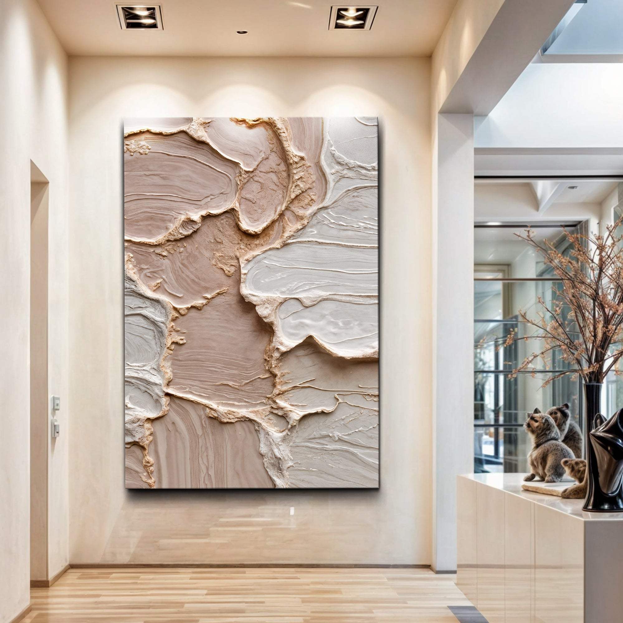 Ivory Minimalist Abstract Wall Art - Image 2