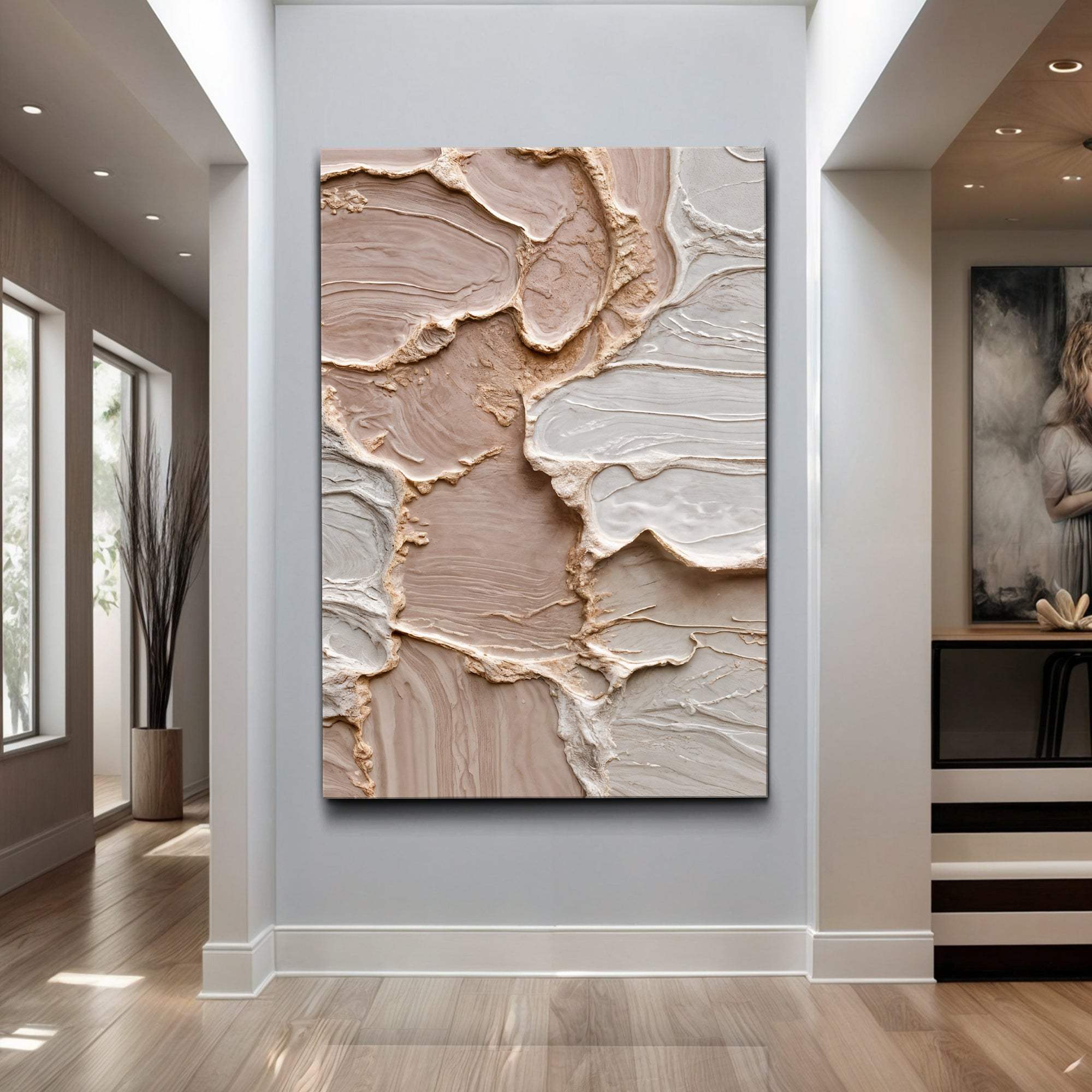 Ivory Minimalist Abstract Wall Art - Image 3