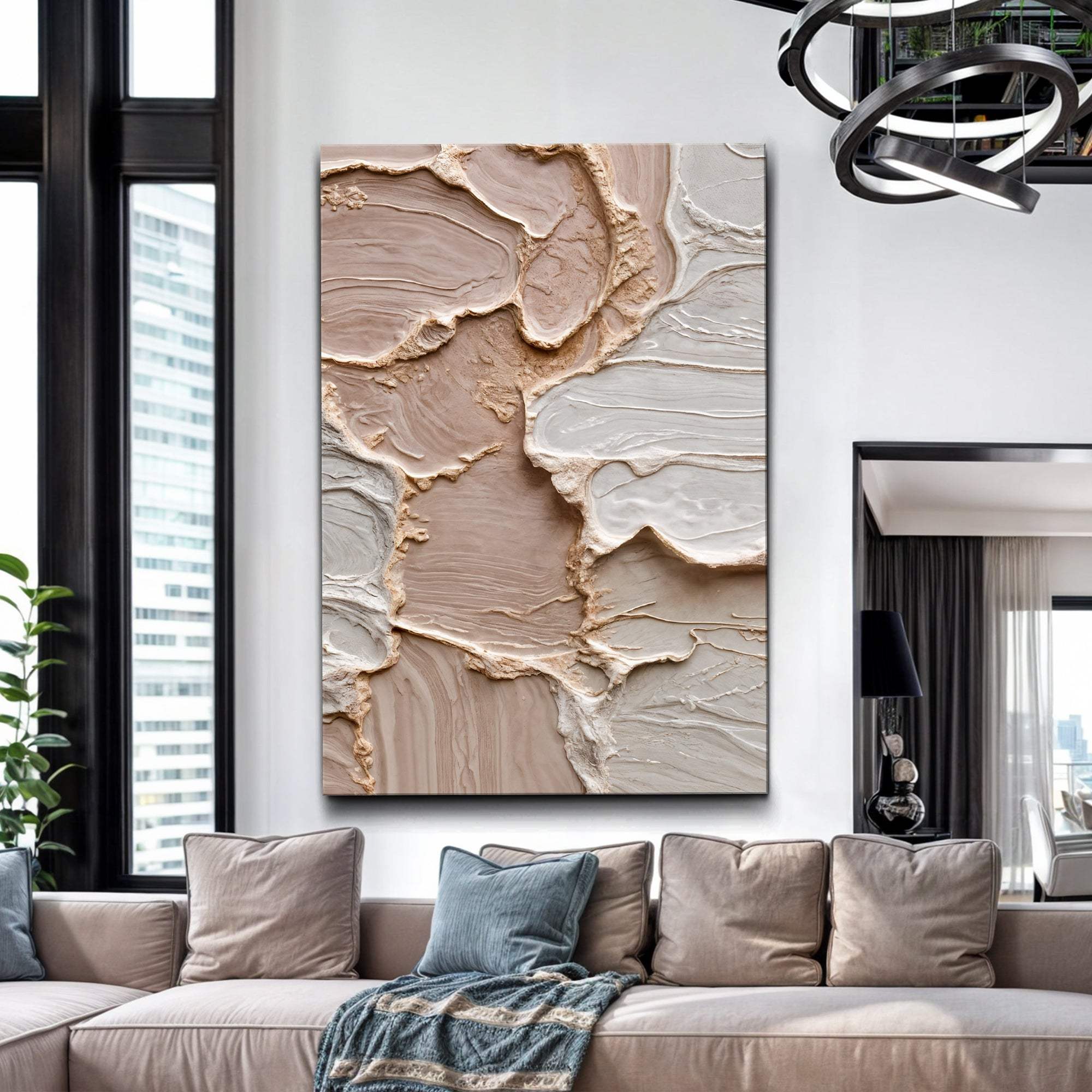 Ivory Minimalist Abstract Wall Art - Image 4