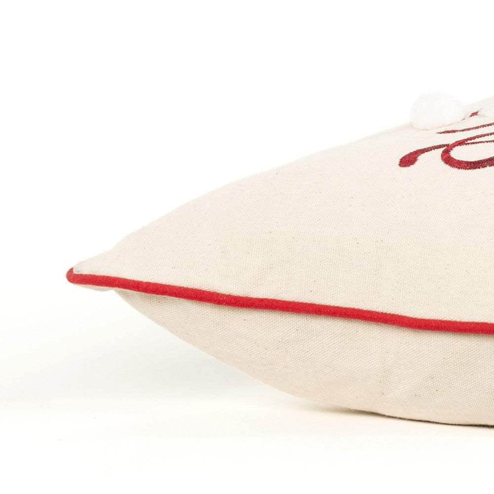 Ivory Red Cheeky Santa Sentiment Throw Pillow - Image 2