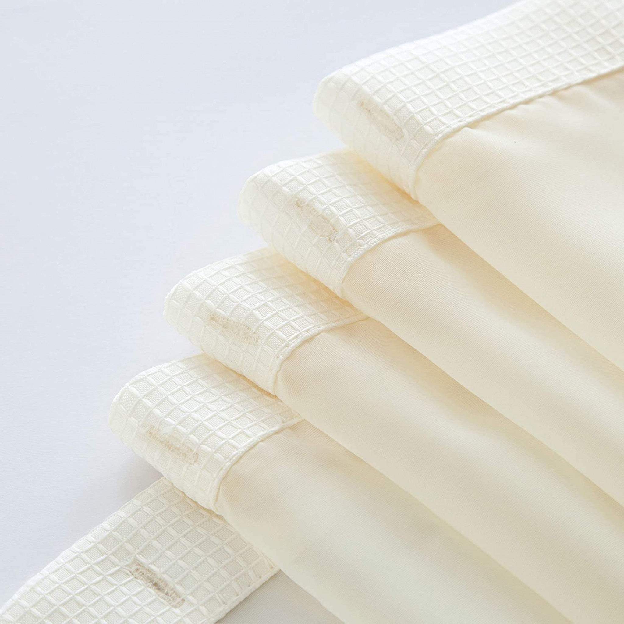 Ivory Sheer and Grid Shower Curtain and Liner Set - Image 3