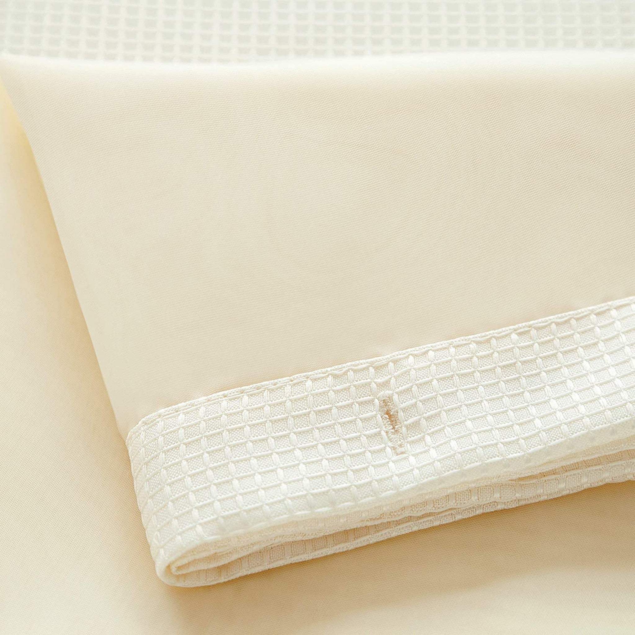 Ivory Sheer and Grid Shower Curtain and Liner Set - Image 4
