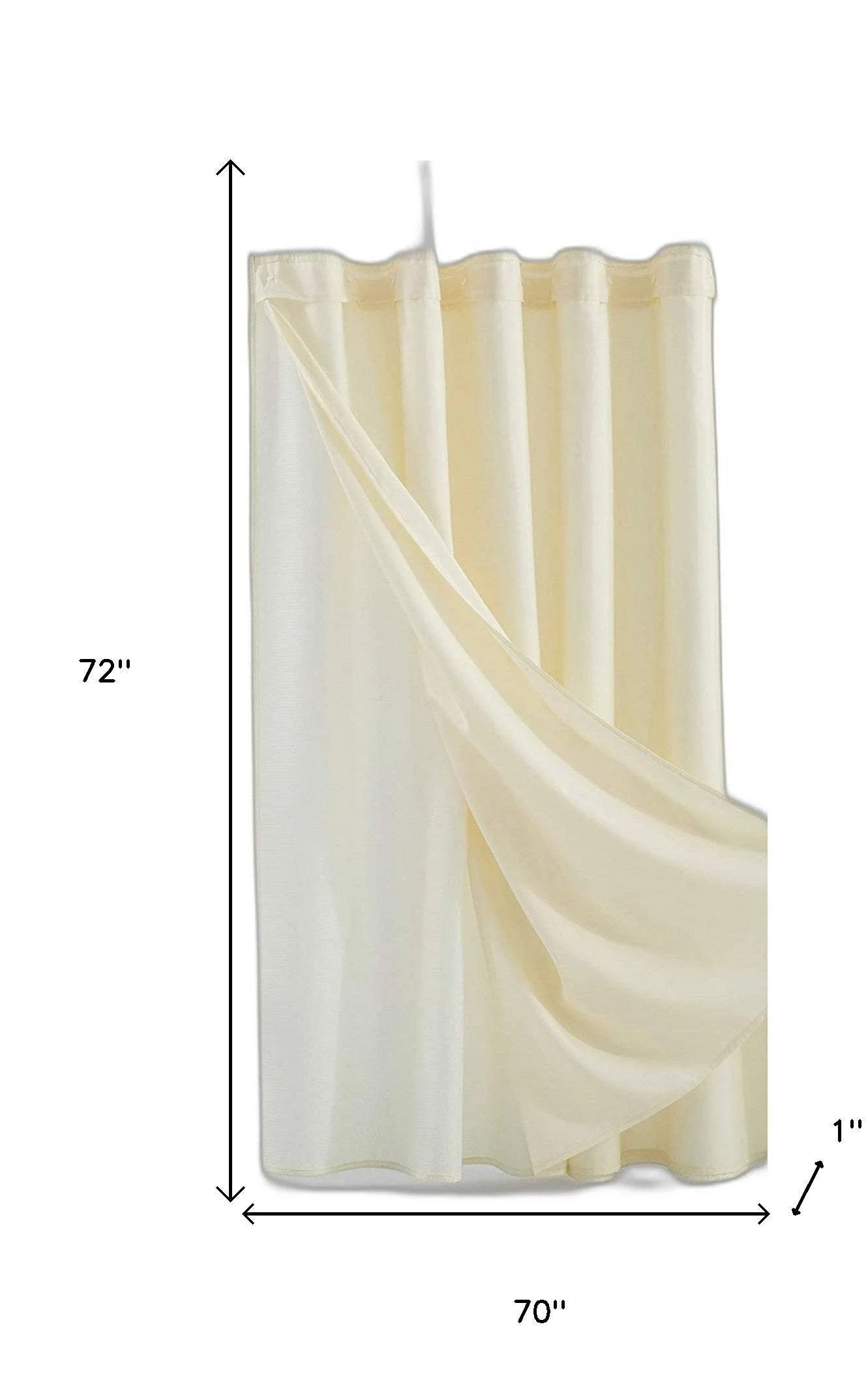 Ivory Sheer and Grid Shower Curtain and Liner Set - Image 8