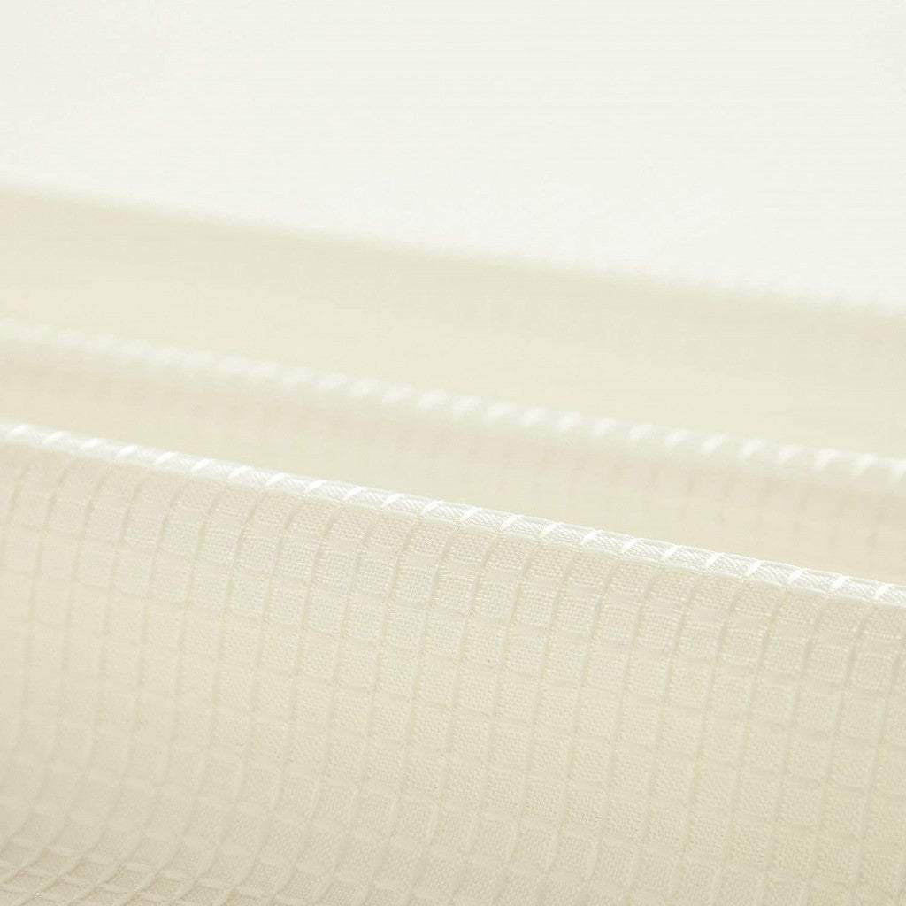 Ivory Sheer and Grid Shower Curtain and Liner Set - Image 9