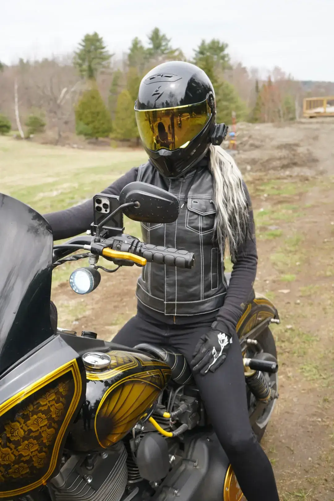 Jessica Women's Motorcycle Leather Vest - White - Limited Edition - Image 9