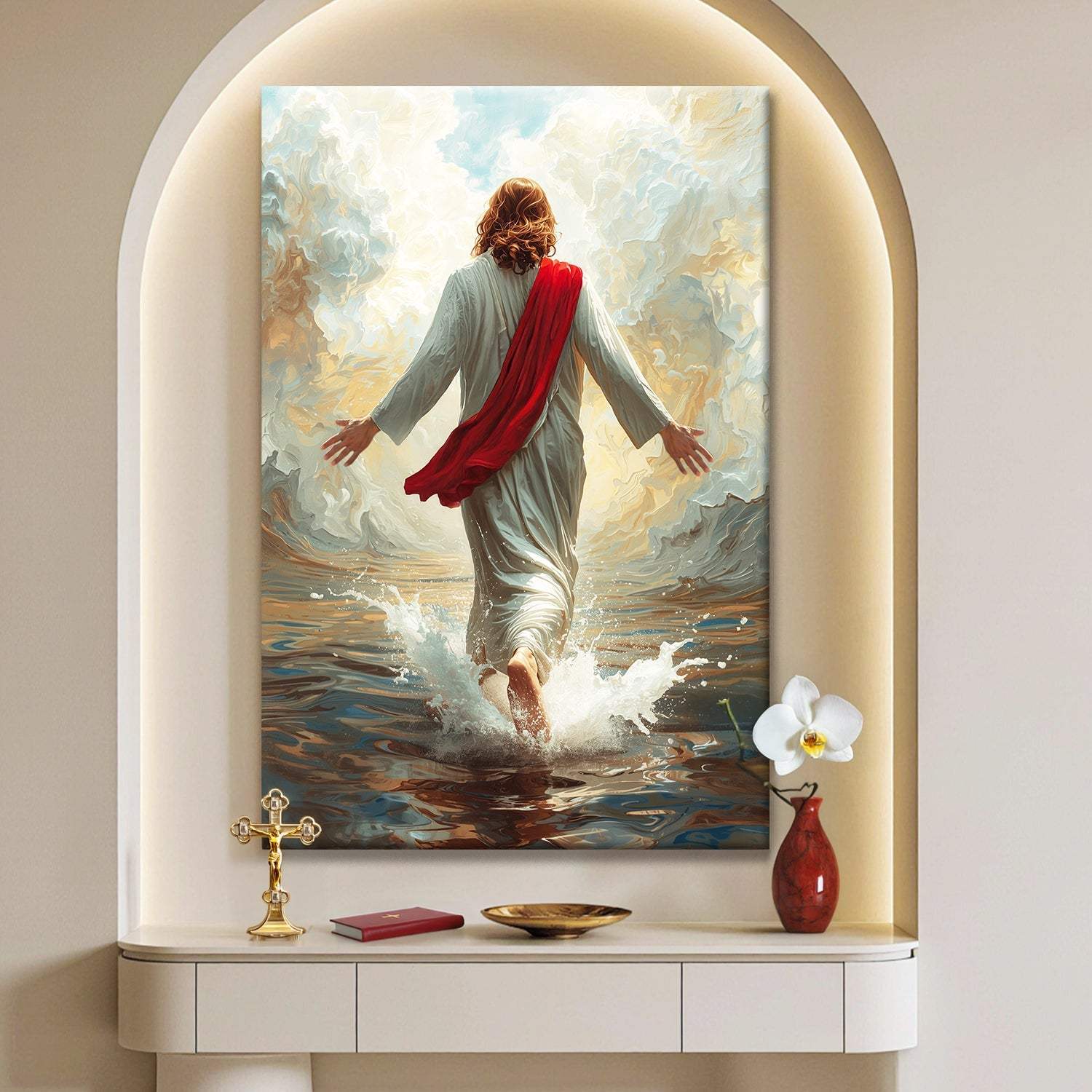 Jesus Christ Walking On Water Faith Wall Art IX - Image 3