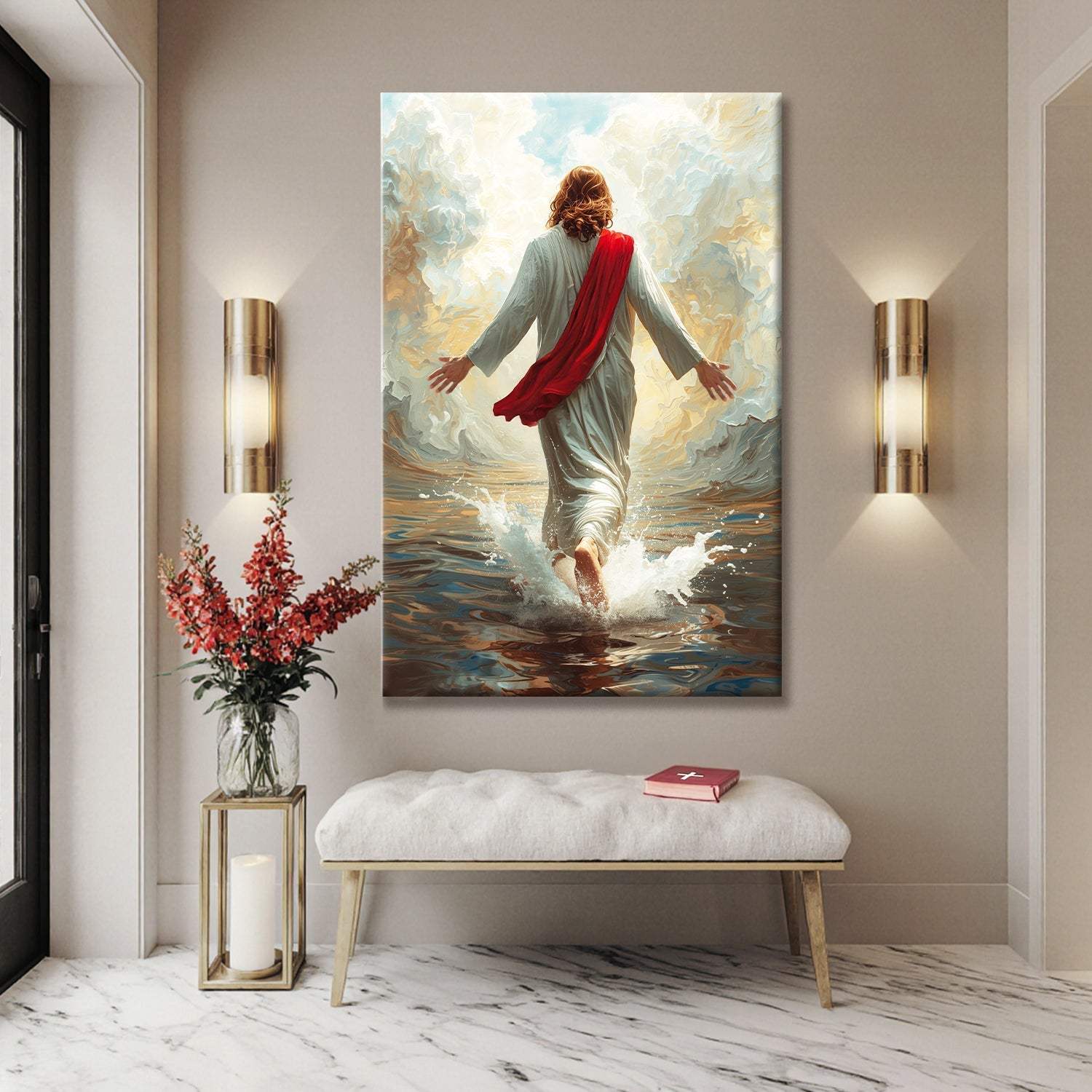 Jesus Christ Walking On Water Faith Wall Art IX - Image 5