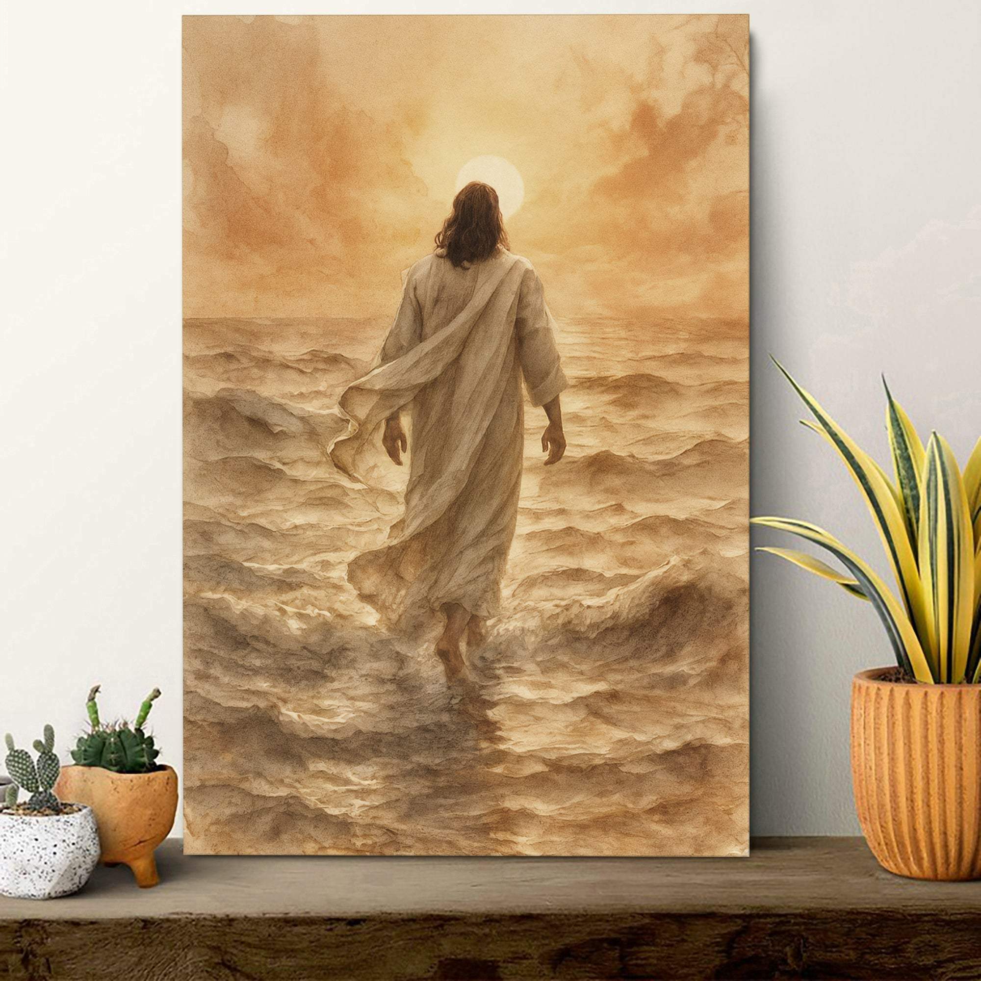 Jesus Christ Walking On Water Faith Wall Art VI - Image 2