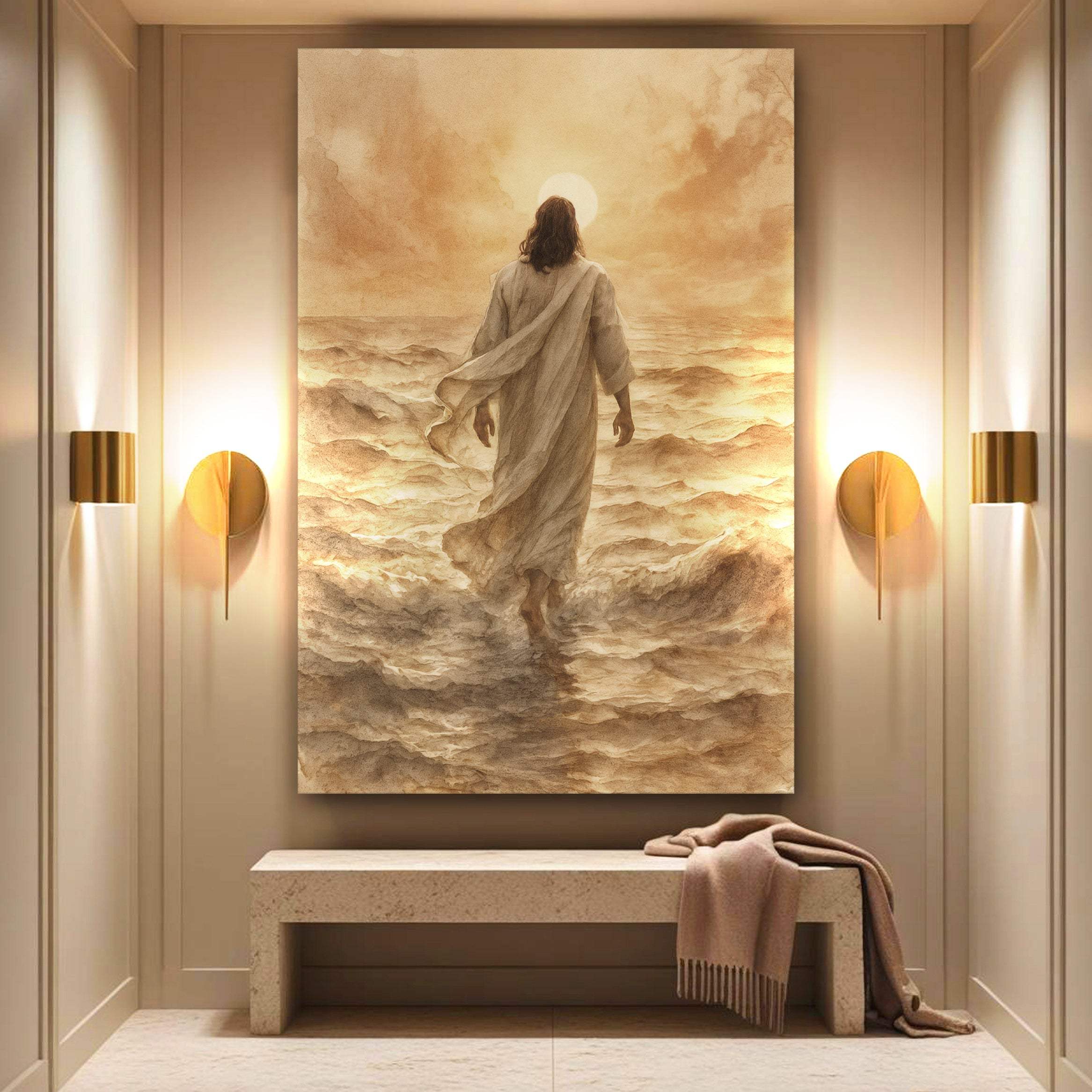 Jesus Christ Walking On Water Faith Wall Art VI - Image 4
