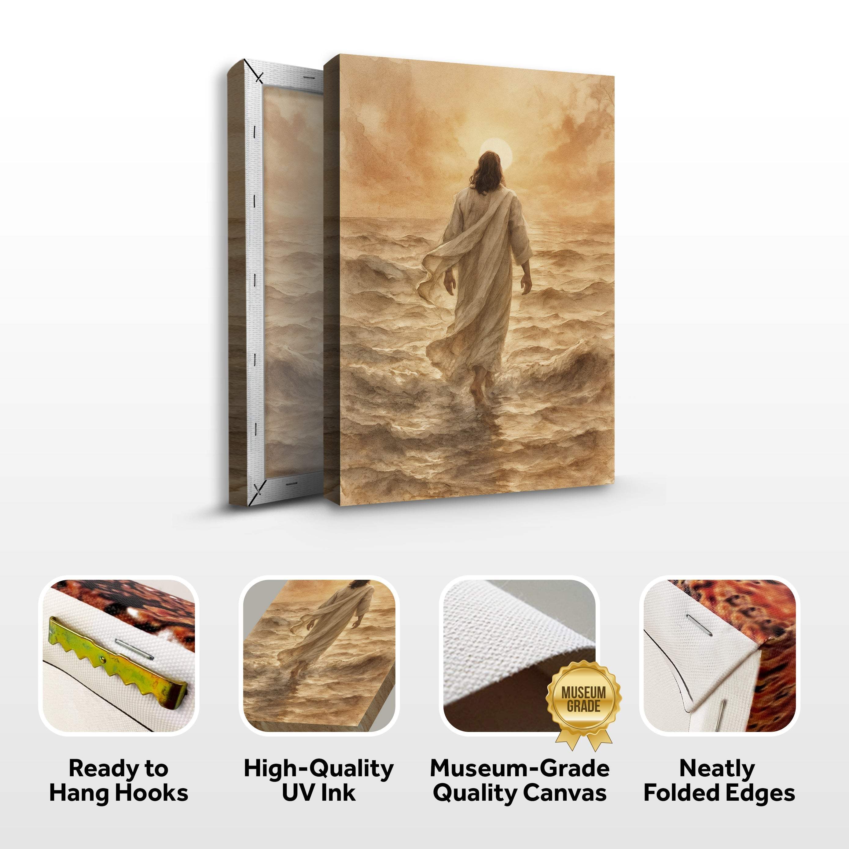 Jesus Christ Walking On Water Faith Wall Art VI - Image 9