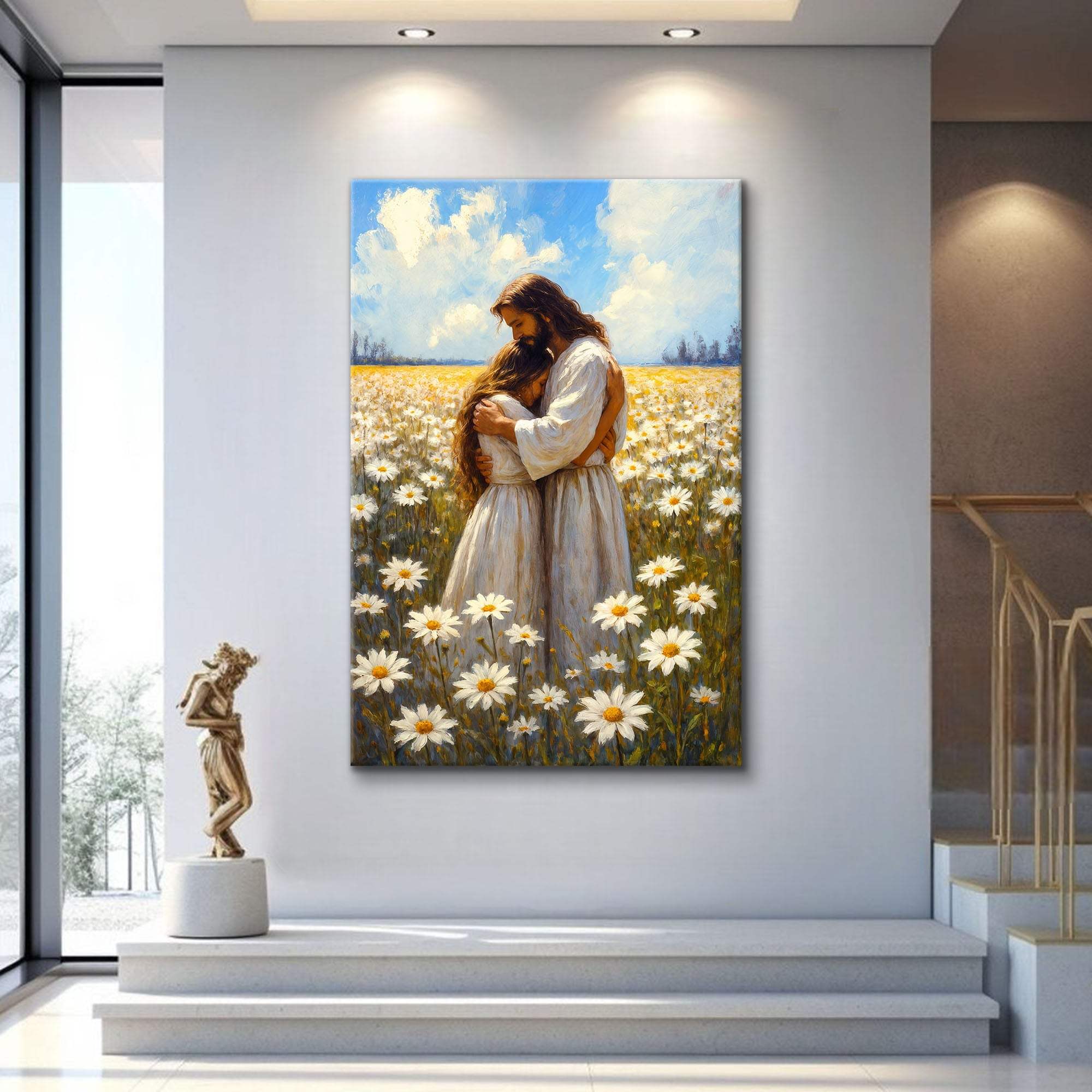 Jesus Hugging Woman Faith Wall Art II - Image 2