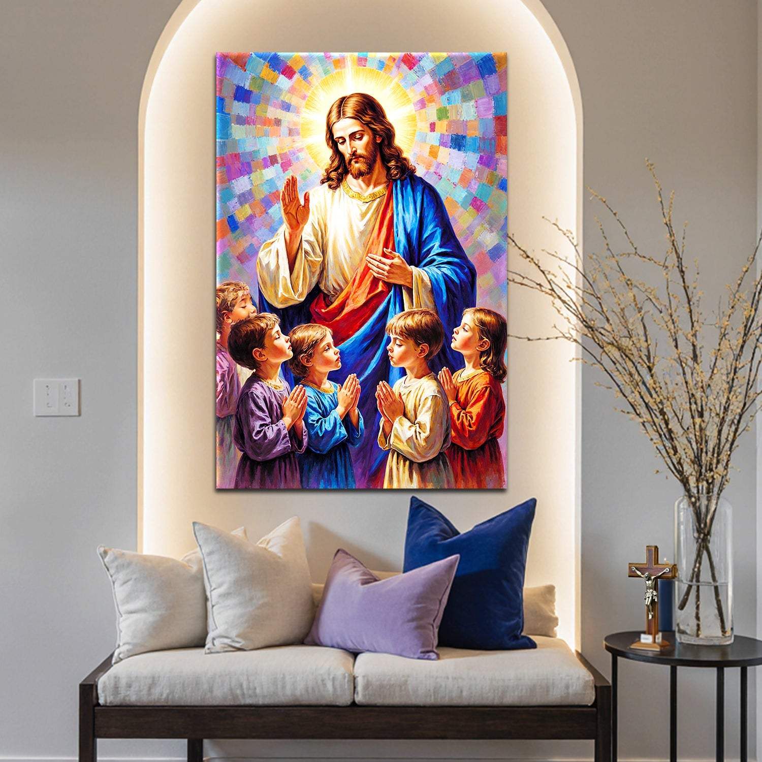 Jesus Praying With Kids Faith Wall Art - Image 2
