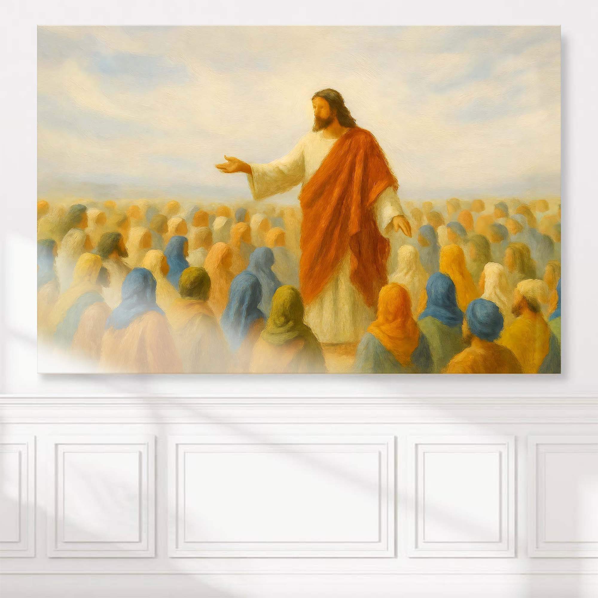 Jesus Speaking To Crowd Faith Wall Art II - Image 2