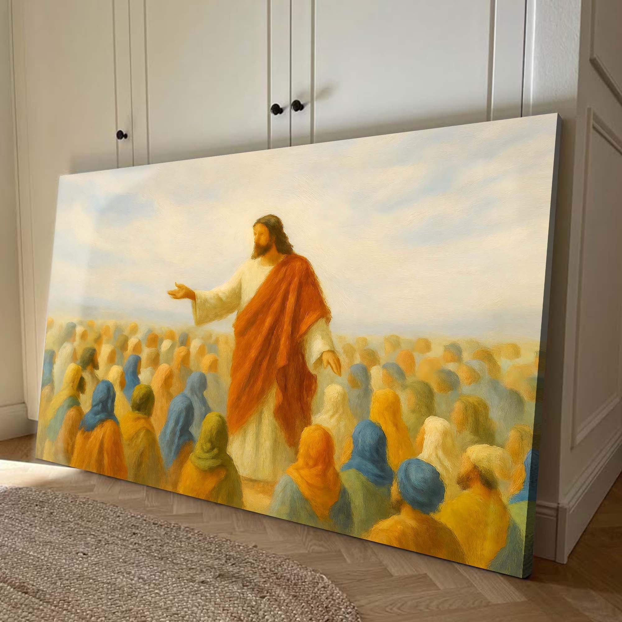 Jesus Speaking To Crowd Faith Wall Art II - Image 5