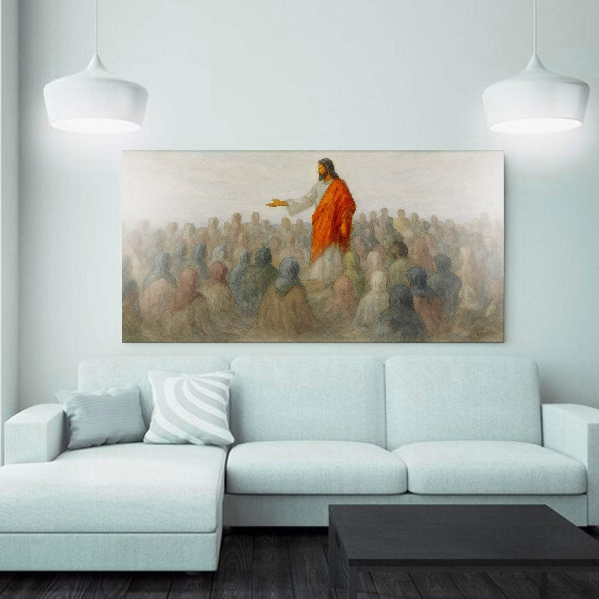 Jesus Speaking To Crowd Faith Wall Art III - Image 4