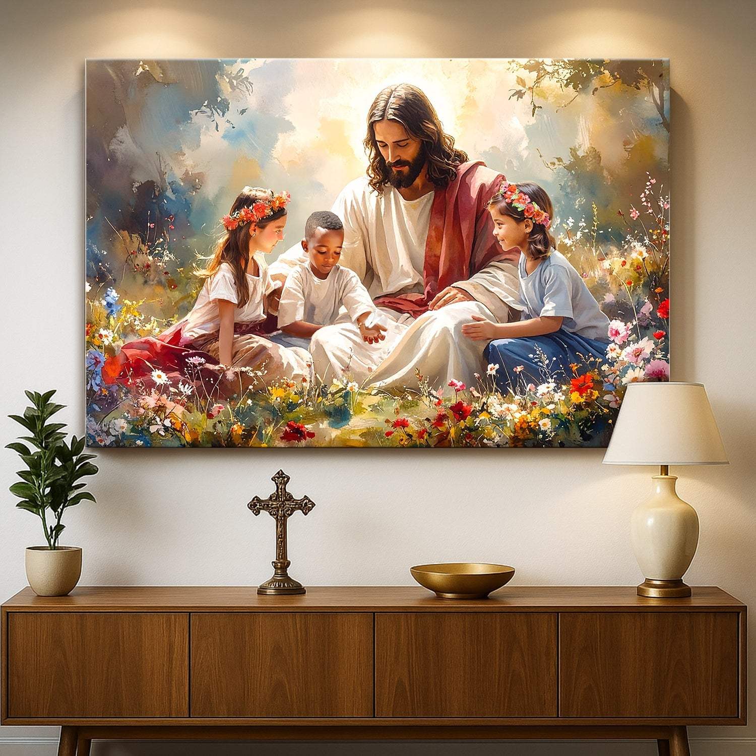 Jesus With Children Faith Wall Art IX - Image 3