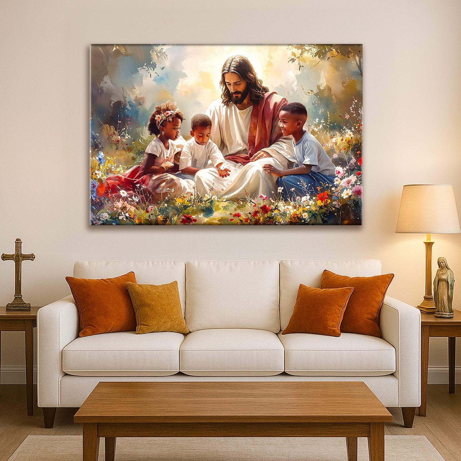 Jesus With Children Faith Wall Art V - Image 2