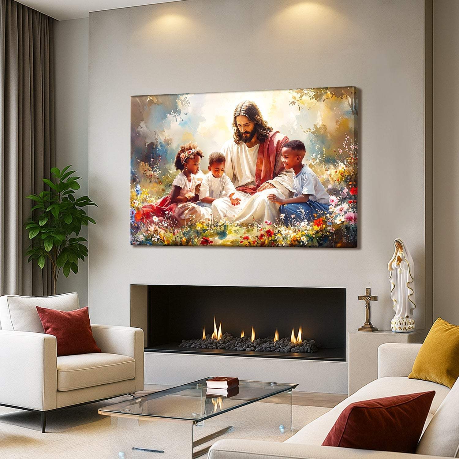Jesus With Children Faith Wall Art V - Image 3