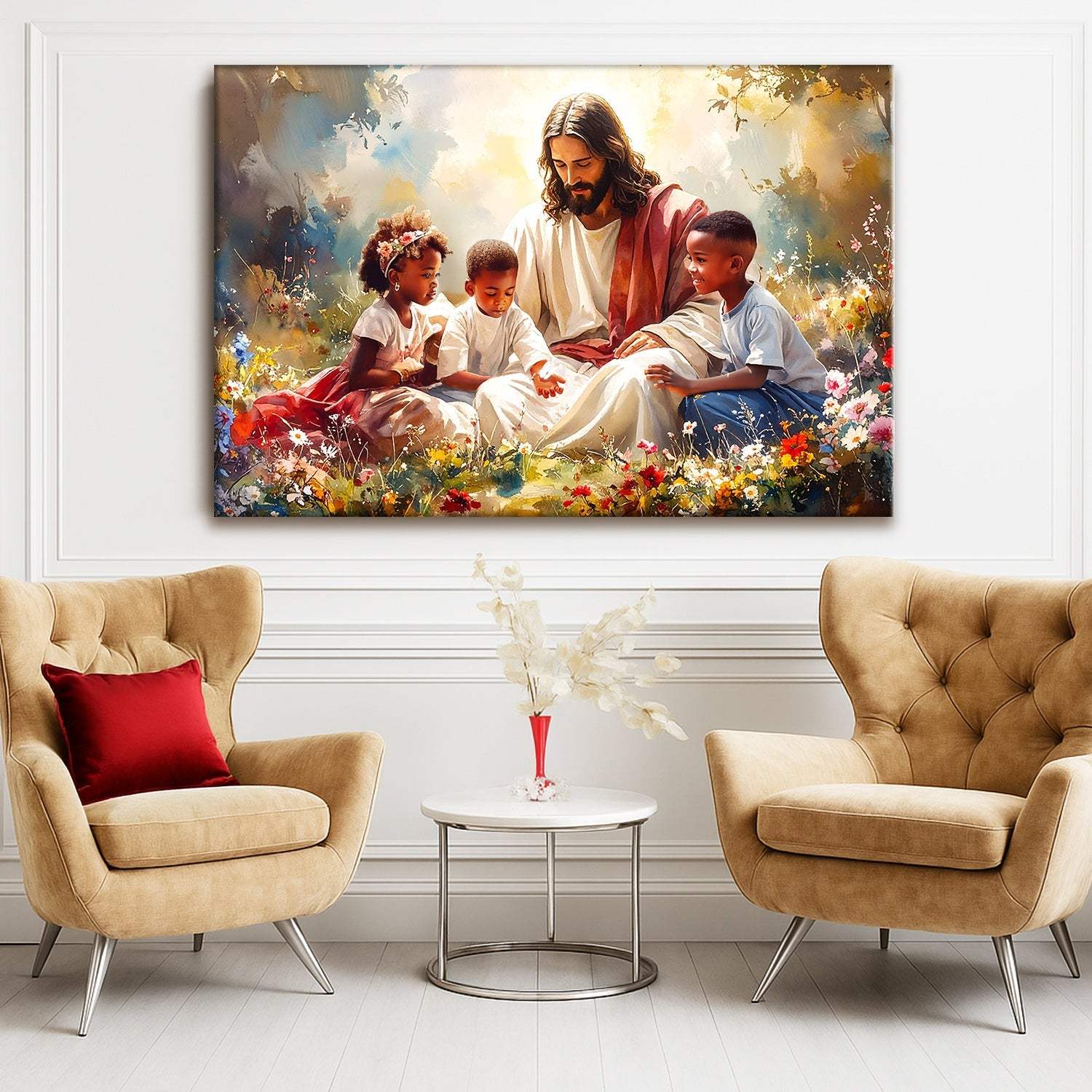 Jesus With Children Faith Wall Art V - Image 4