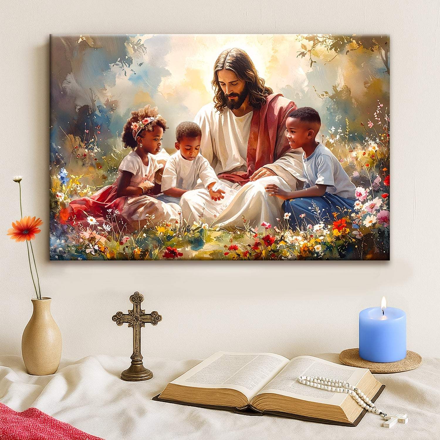 Jesus With Children Faith Wall Art V - Image 5