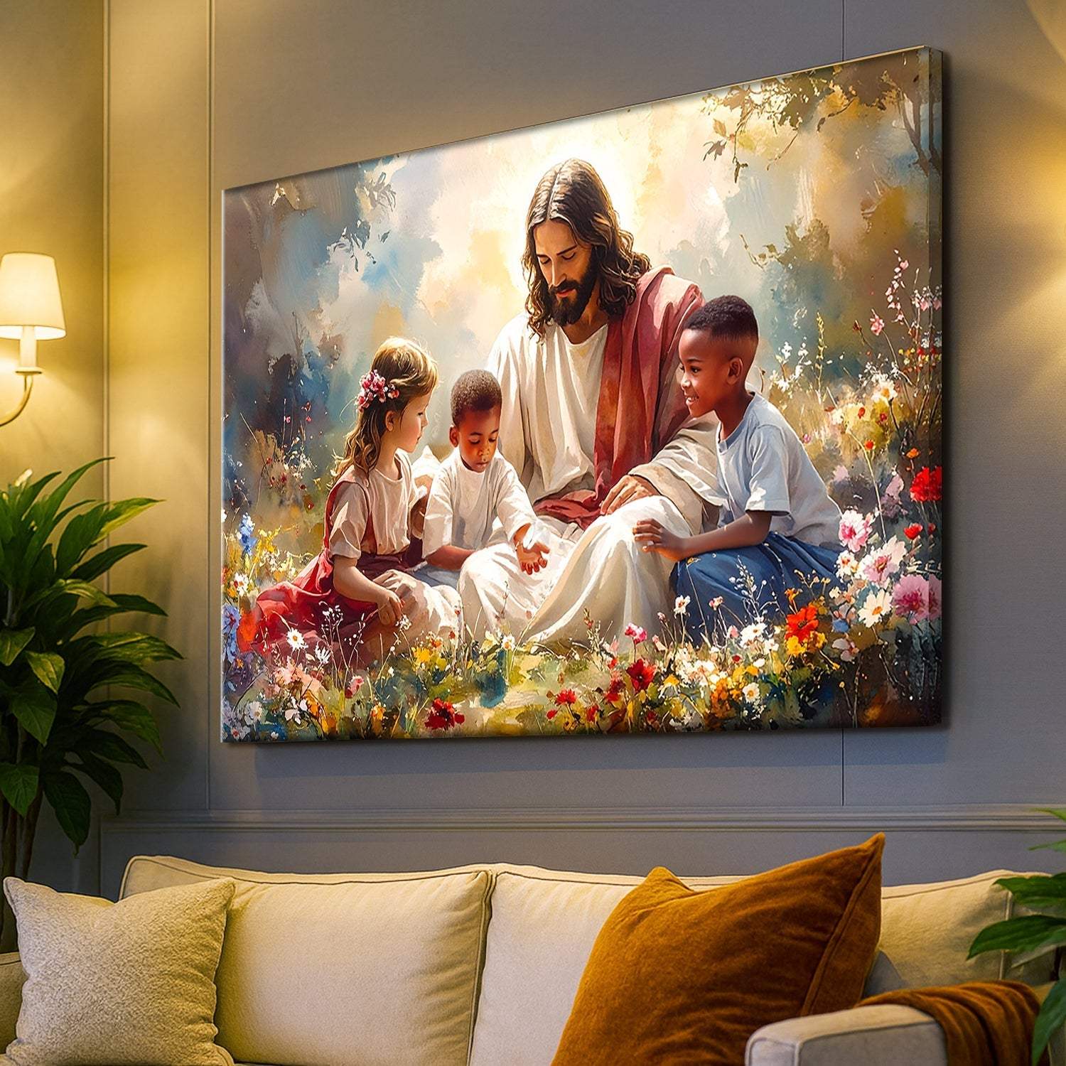 Jesus With Children Faith Wall Art VII - Image 2