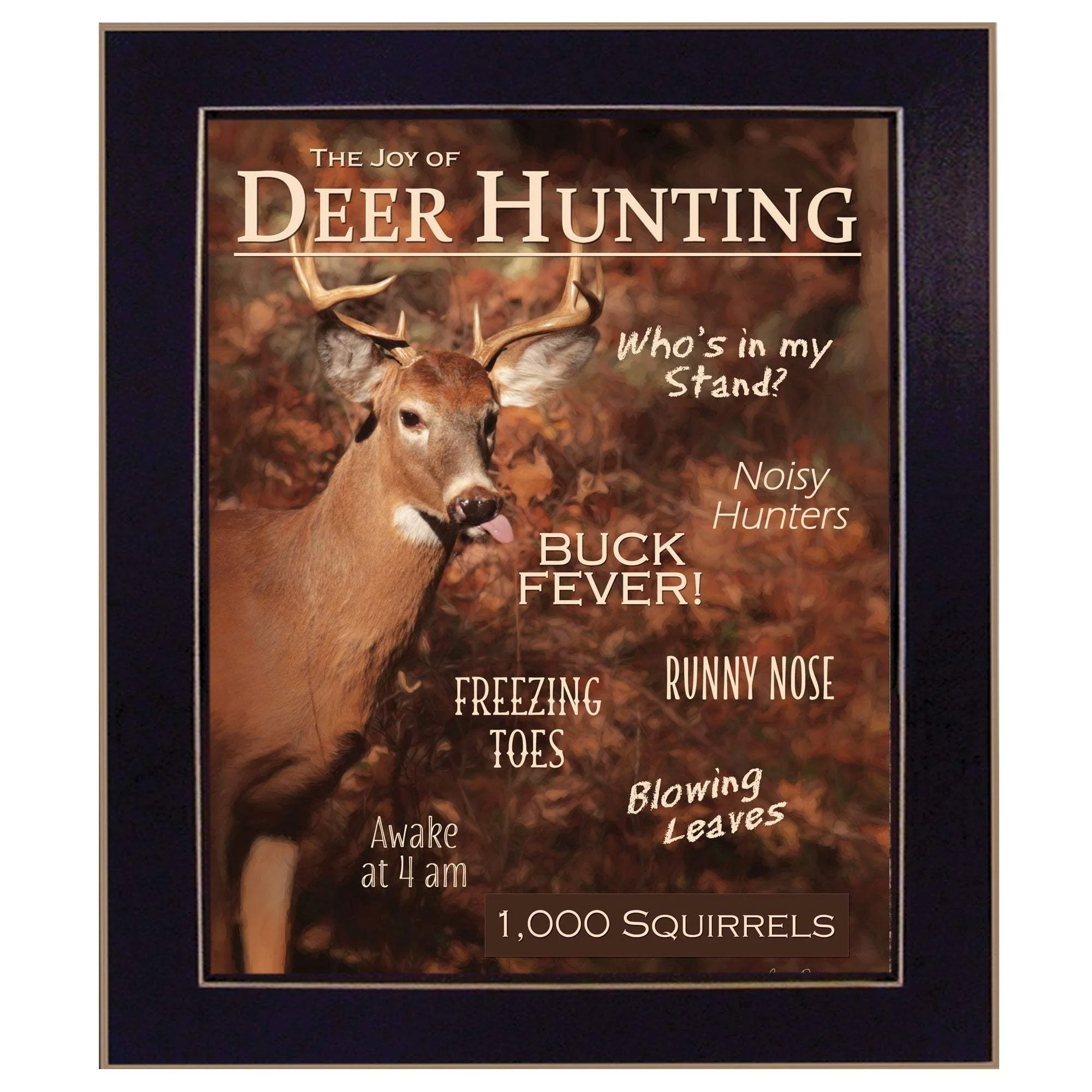 Joy of Hunting deer Black Framed Print Wall Art - Image 2