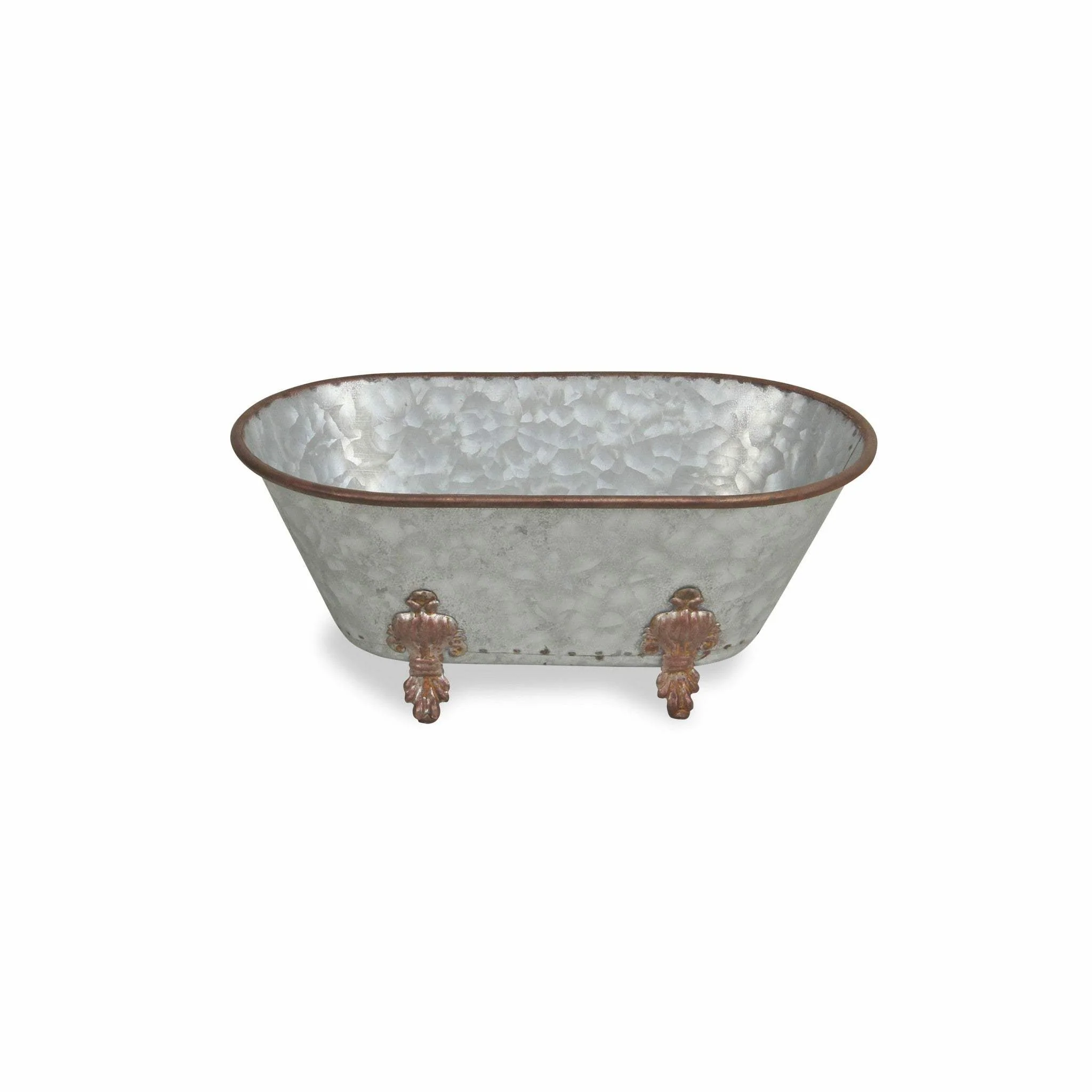Jumbo Hammered Metal Bathtub Sculpture - Image 3