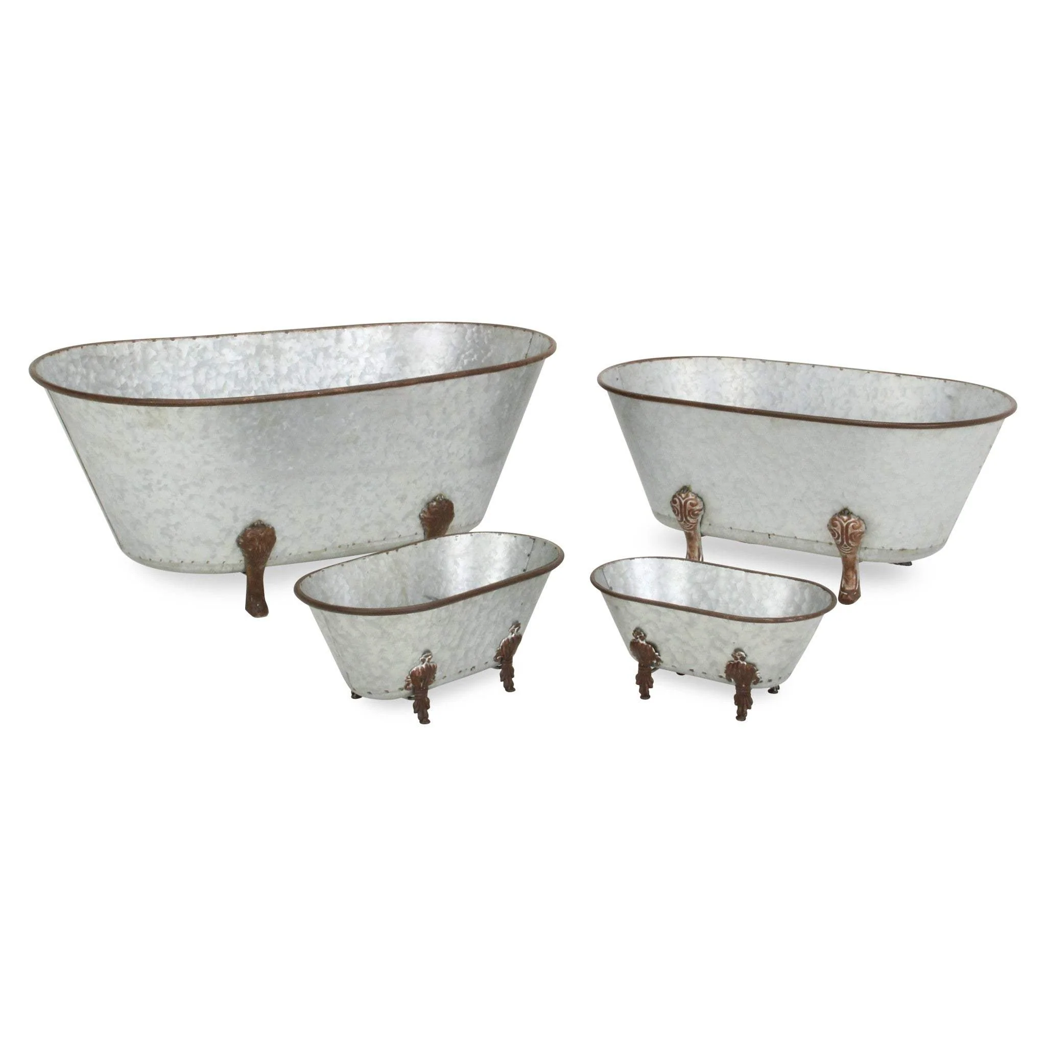 Jumbo Hammered Metal Bathtub Sculpture - Image 4