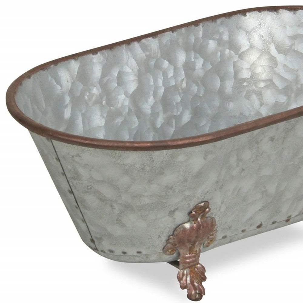 Jumbo Hammered Metal Bathtub Sculpture - Image 5