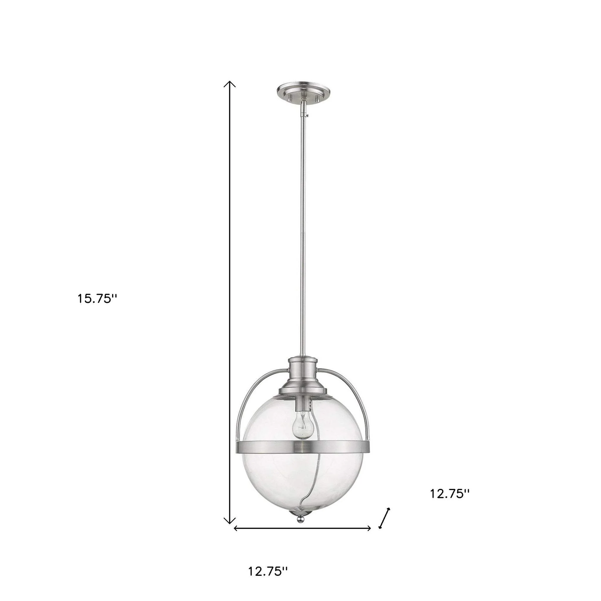 Kassian 1-Light Satin Nickel Pendant - Image 8