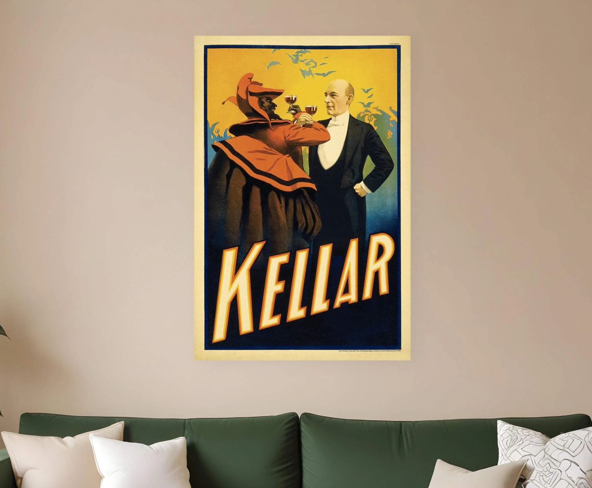 Kellar Having Drinks With The Devil Vintage Magic Unframed Print Wall Art - Image 2