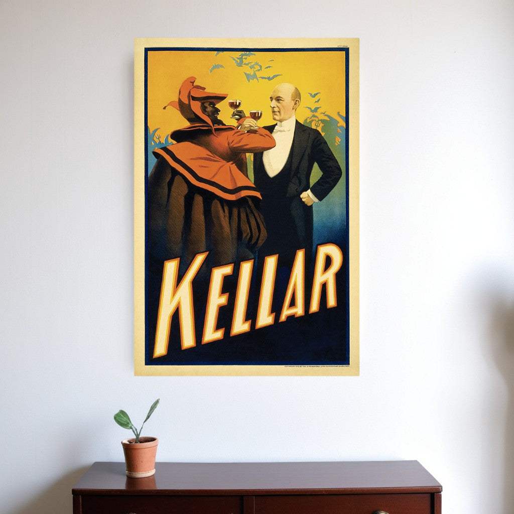 Kellar Having Drinks With The Devil Vintage Magic Unframed Print Wall Art - Image 2