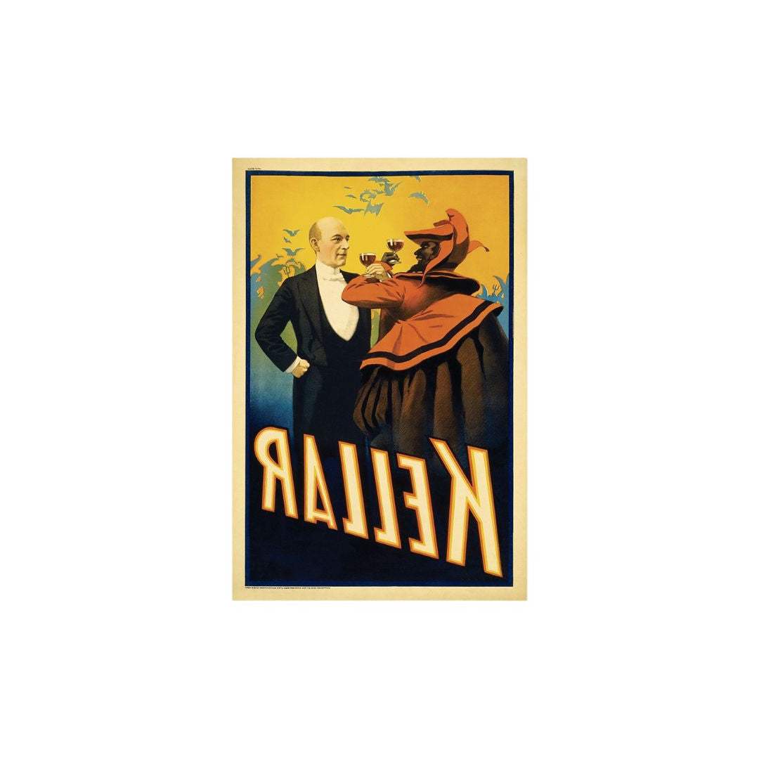 Kellar Having Drinks With The Devil Vintage Magic Unframed Print Wall Art - Image 3
