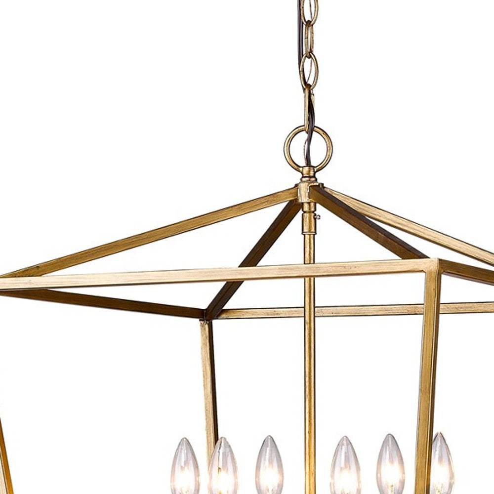 Kennedy 6-Light Antique Gold Foyer Pendant With Crystal Bobeches - Image 5