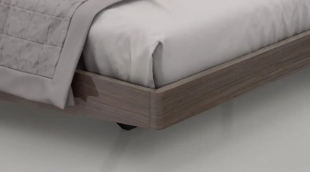 King Grey Upholstered Faux Leather and Ivory Gloss Bed Frame - Image 3